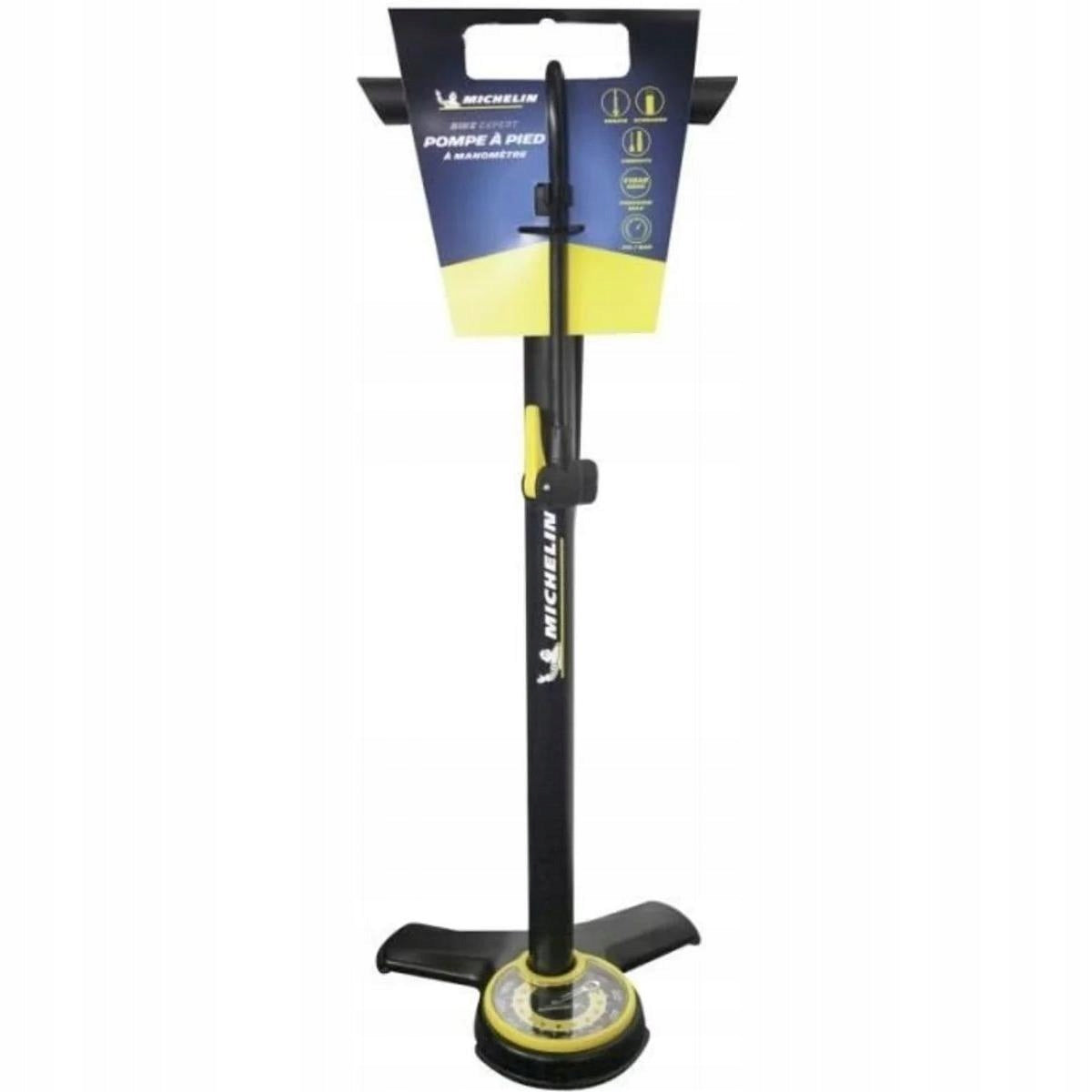 STATIONARY CAR BICYCLE PUMP WITH PRESSURE GAUGE MICHELIN