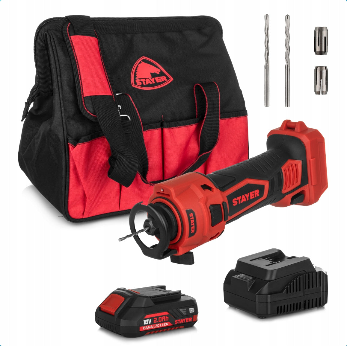 STAYER CORDLESS GK MILLING MACHINE 18V 28000 RPM AKU 2AH + BAG