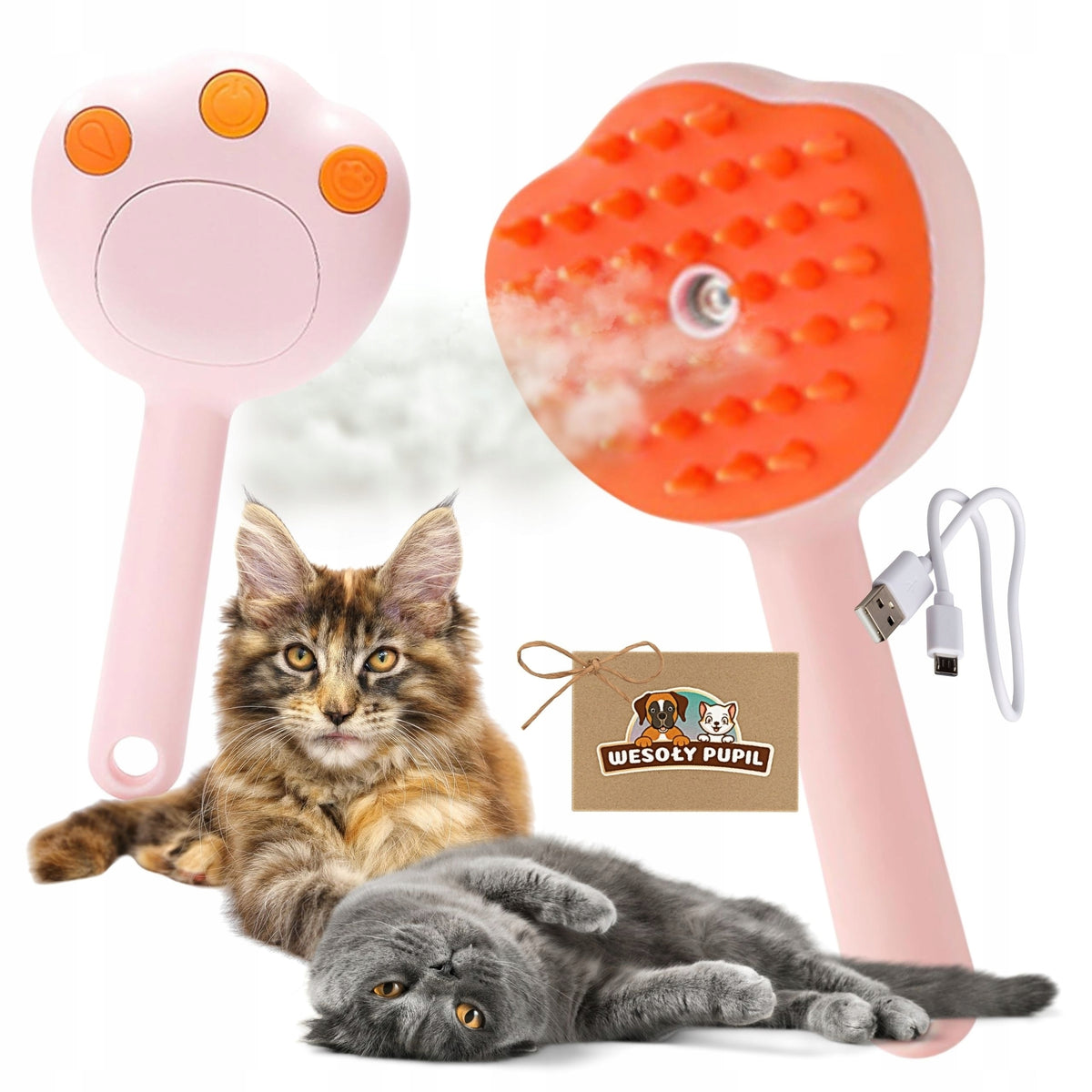 STEAM BRUSH FOR CAT ANIMALS ELECTRIC FOR HAIR CARE