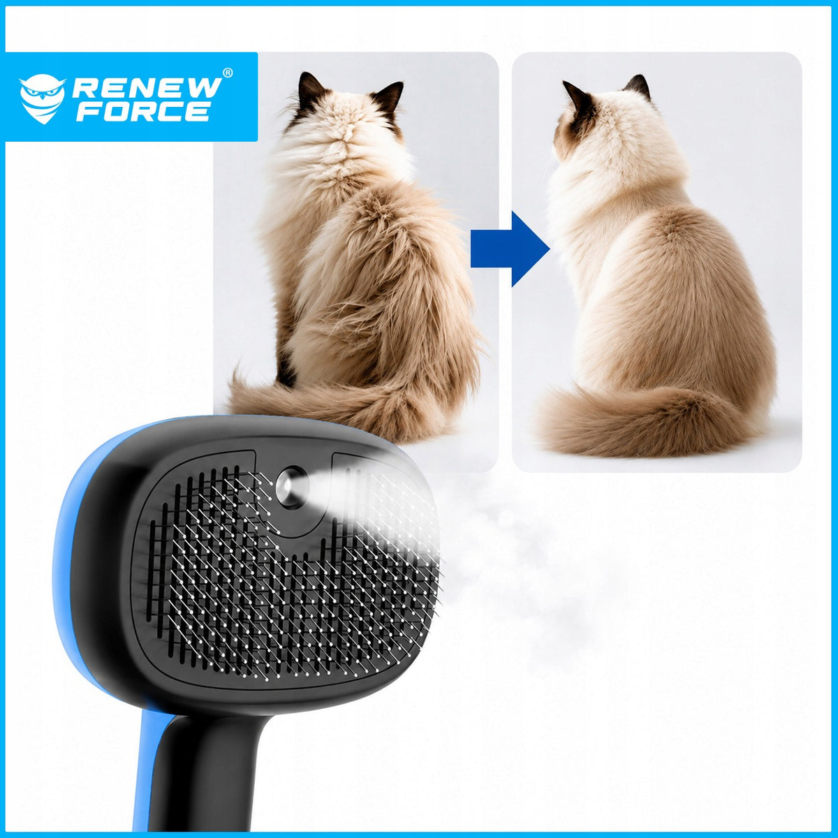 STEAM BRUSH FOR CAT DOG ANIMALS ELECTRIC COMBING TANK 55ml Packaging status original