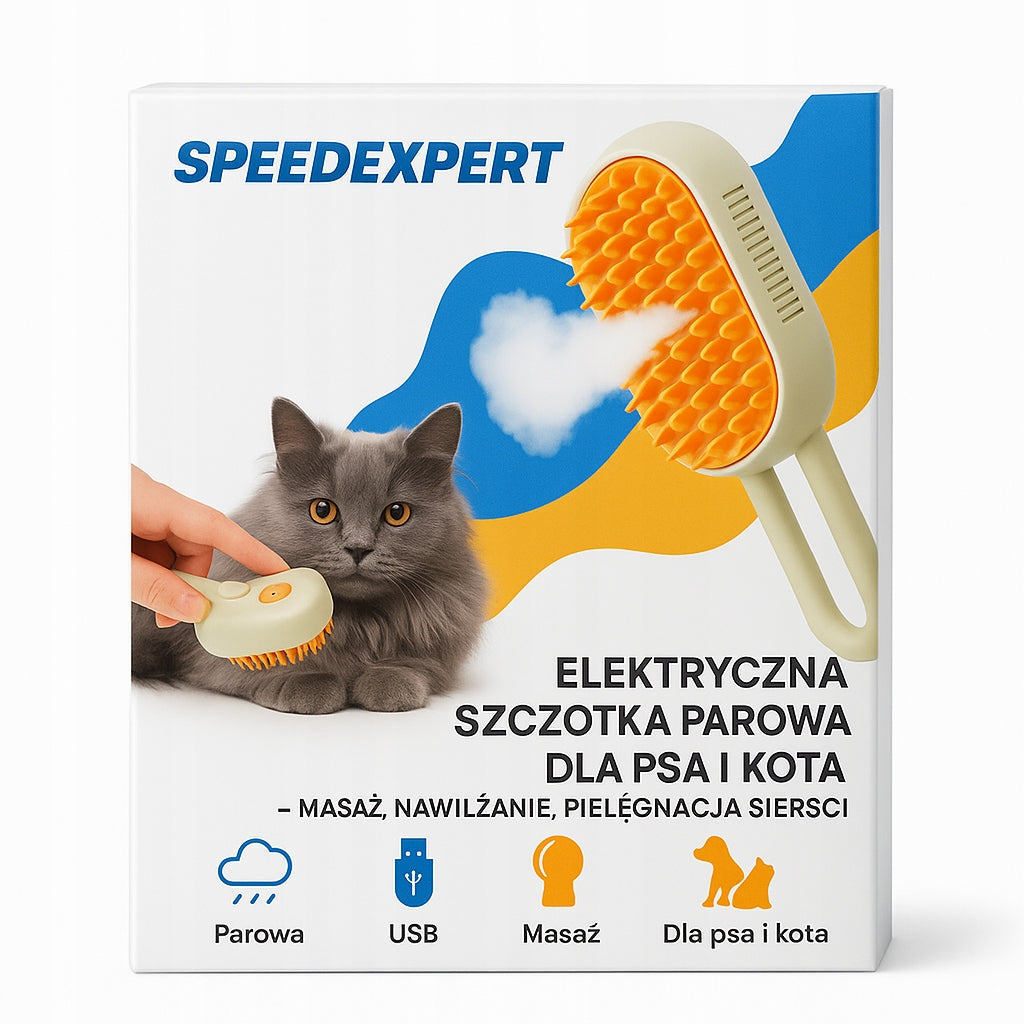 STEAM BRUSH FOR CAT DOG HAIR CARE USB ELECTRIC QUALITY!