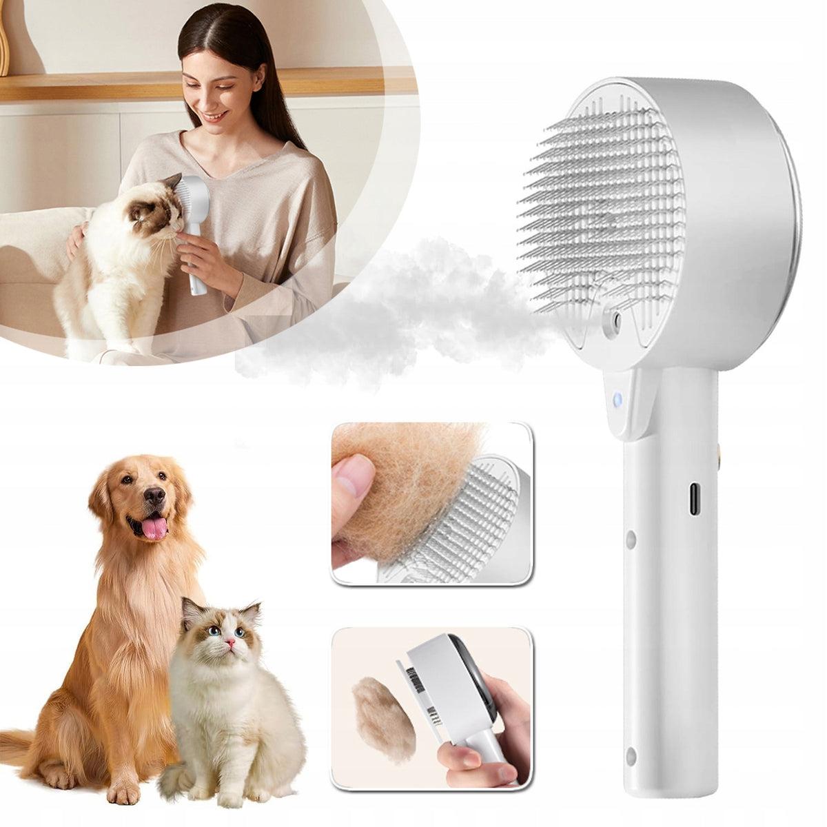STEAM BRUSH FOR CAT, STEAM BRUSH FOR CAT, STEAM, FOR MASSAGE