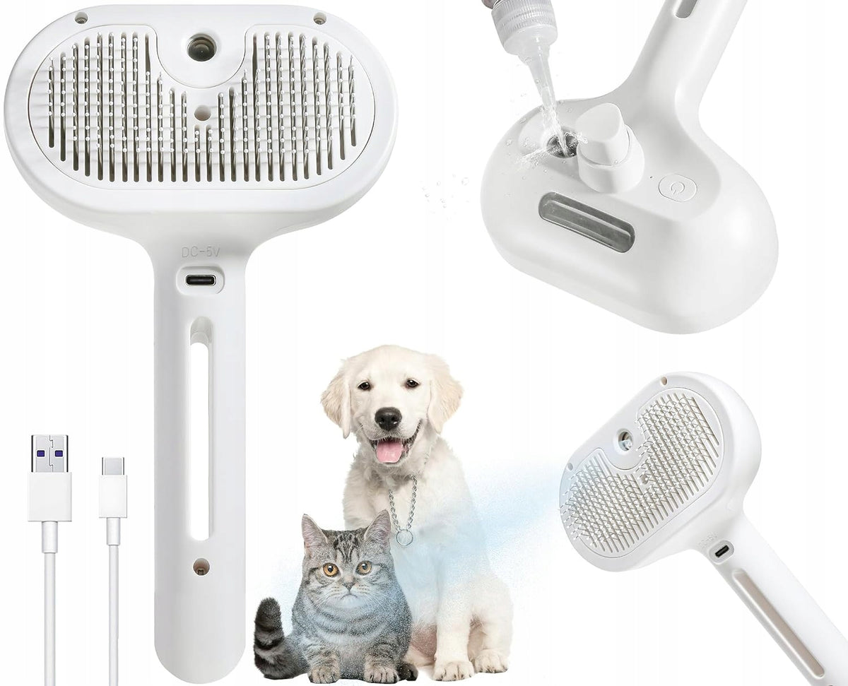 STEAM BRUSH FOR CATS AND DOGS TO CLEAN DOG AND CAT HAIR WHITE Manufacturer code 6F9Y7F96797
