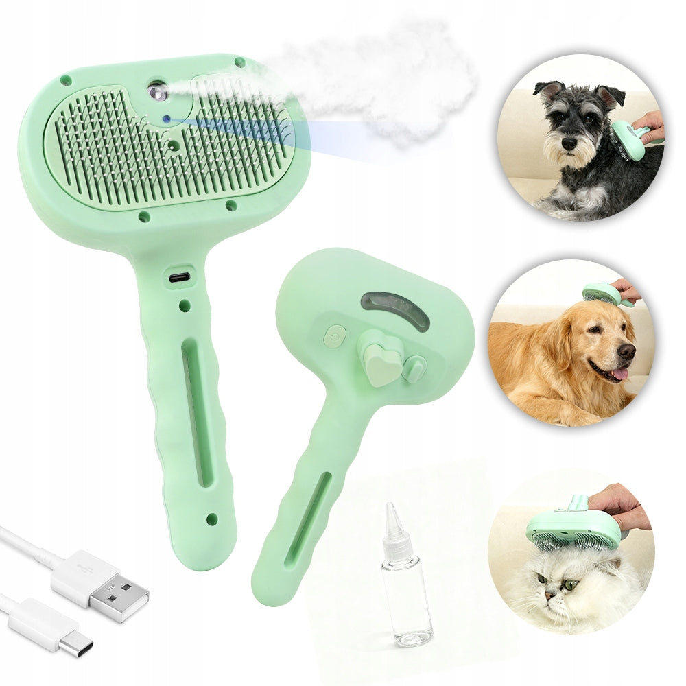 STEAM BRUSH FOR DOG AND CAT ELECTRIC 3IN1 SELF-CLEANING USB-C