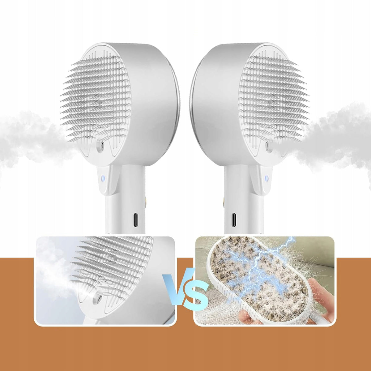 STEAM BRUSH FOR DOG AND CAT HAIR, STEAM BRUSH FOR CAT MASSAGE Packaging status original