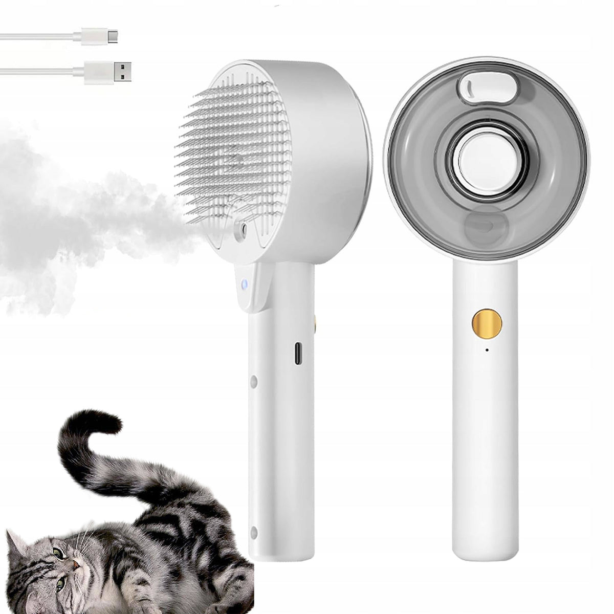 STEAM BRUSH FOR DOG CAT ANIMAL ELECTRIC MASSAGER FOR GROOMING CARE SPRAY