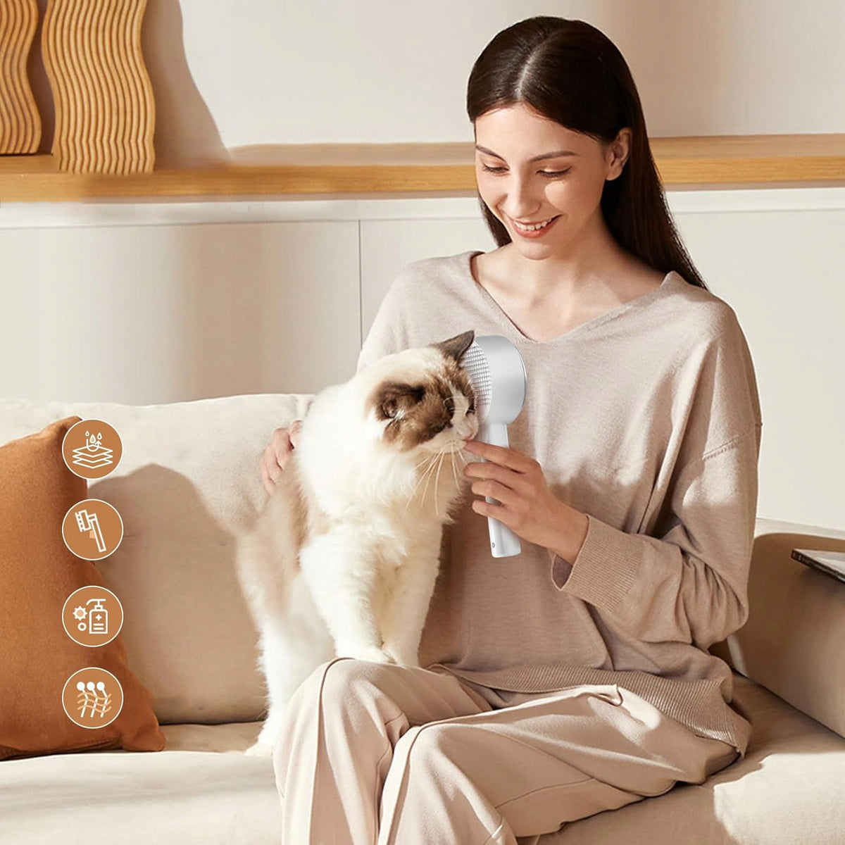 STEAM BRUSH WITH TWO MODES AND UV LIGHT FOR PETS Packaging status original