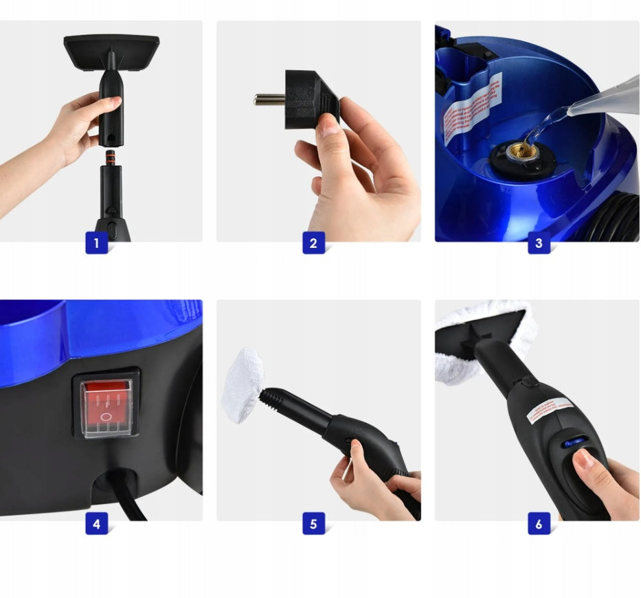 STEAM CLEANER 2000W 4 BAR 19 ACCESSORIES 1,5L STEAM CLEANER Model ES10530DE-BL