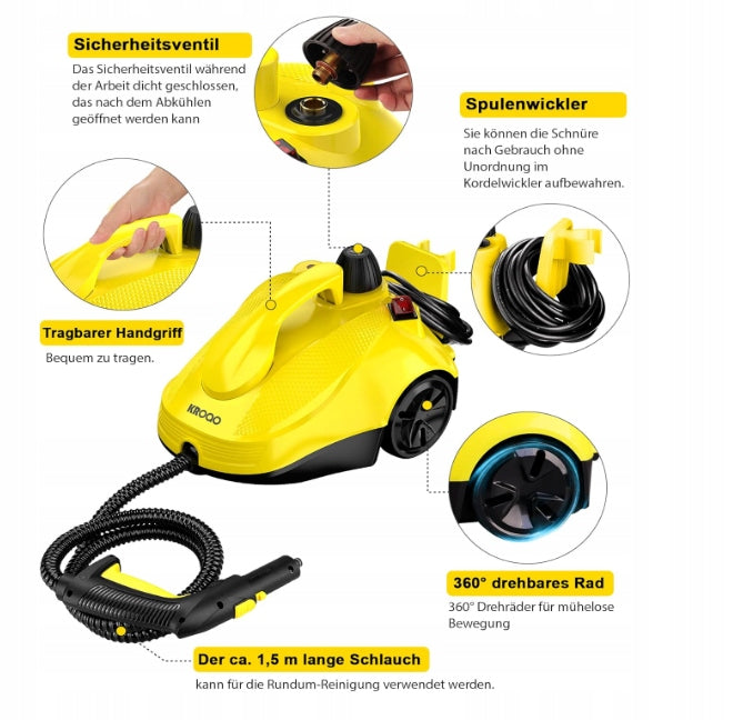 STEAM CLEANER 2000W STEAMER, STEAM MOP XXL 23 AKCESORIA MULTIPURPOSE Brand no brand