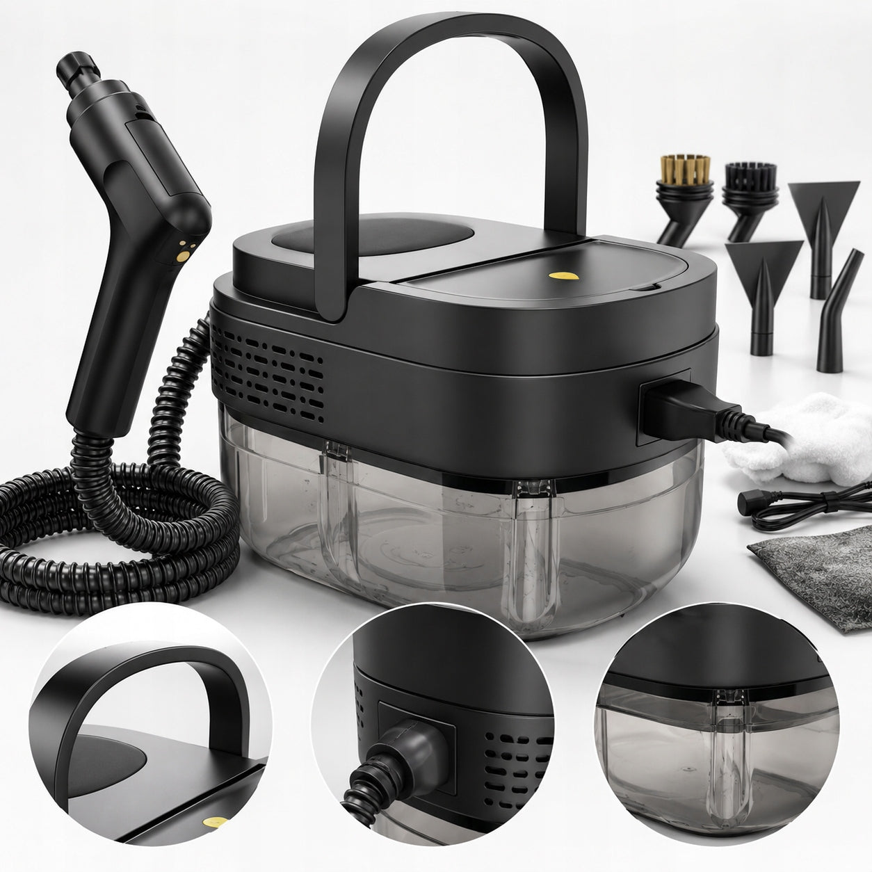 STEAM CLEANER 2500W 1.6L HAND WASHER STEAM CLEANER SET WITH ACCESSORIES Model MYJKA PAROWA-001