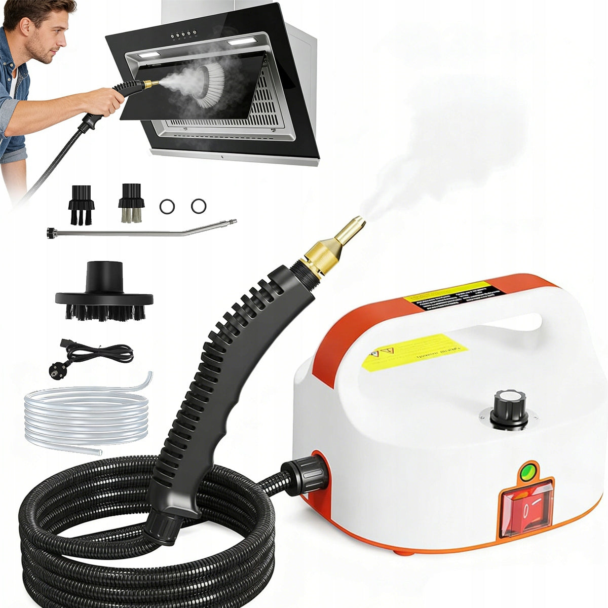 STEAM CLEANER 2500W HIGH PRESSURE FOR HOME CAR KITCHEN FLOORING AIR CONDITIONING