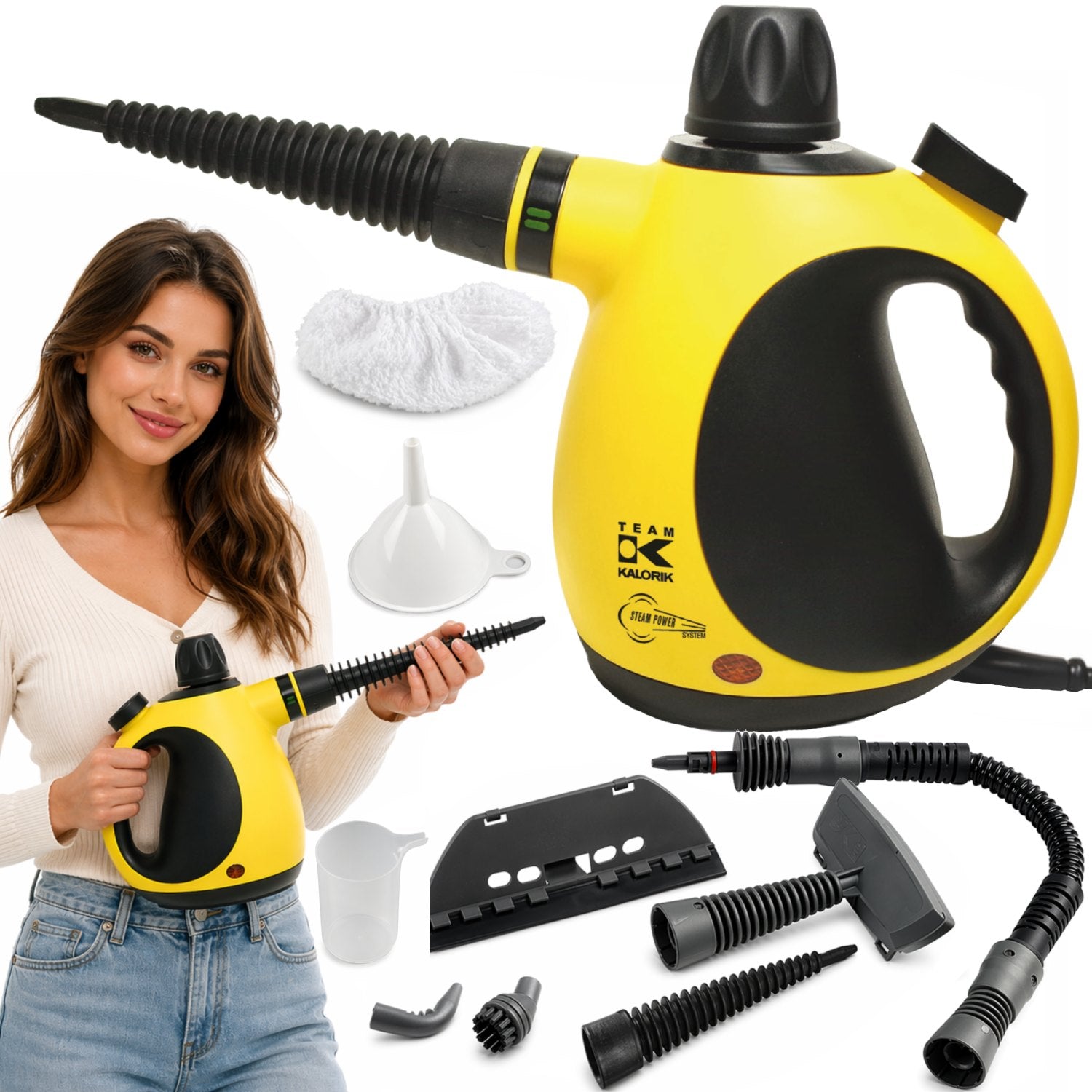 STEAM CLEANER 3,5 BAR 1050W FOR UPHOLSTERY STAIN GROUT WINDOWS