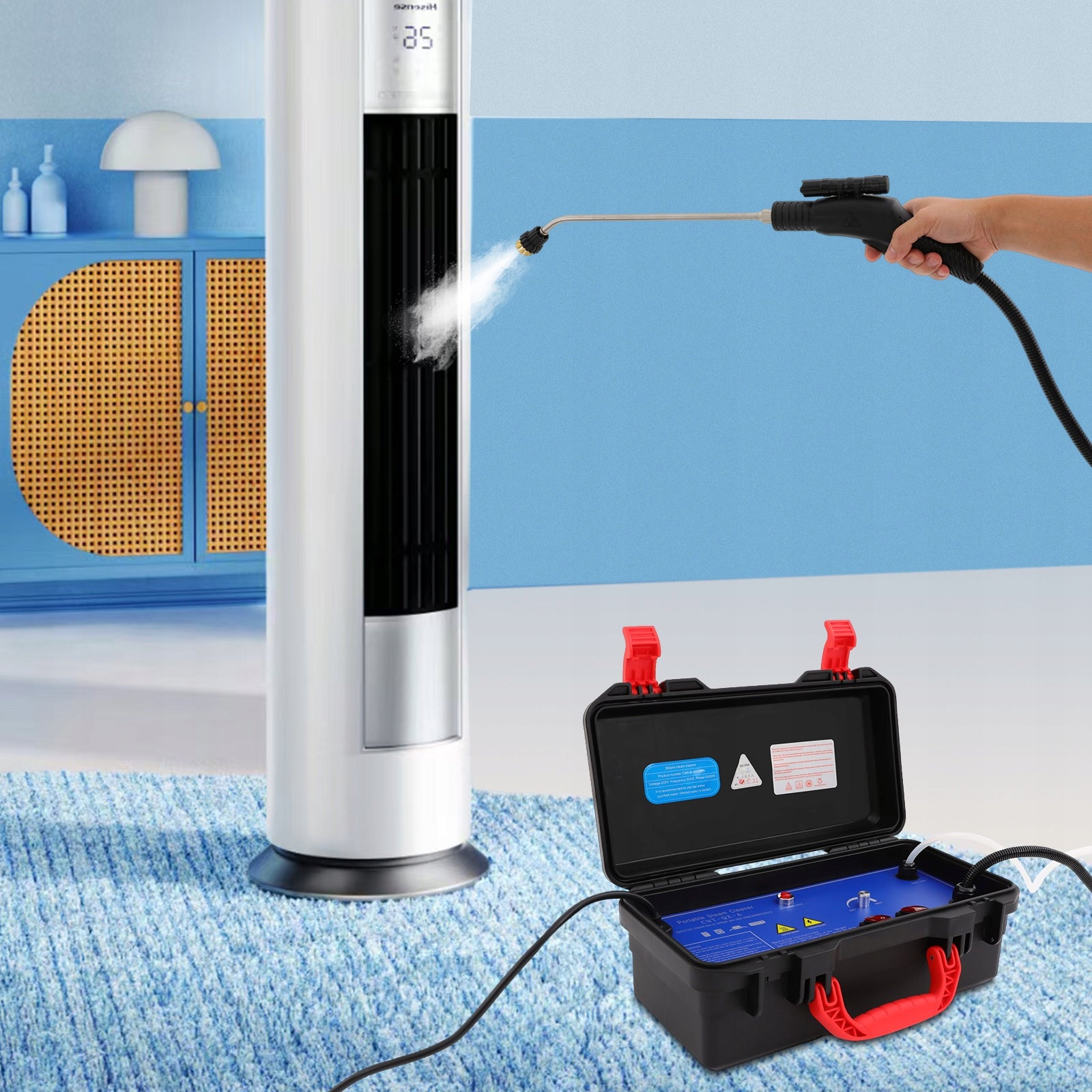STEAM CLEANER 3000W 3.5BAR PRESSURE FOR KITCHEN/FURNITURE/FLOOR/CAR Packaging status original