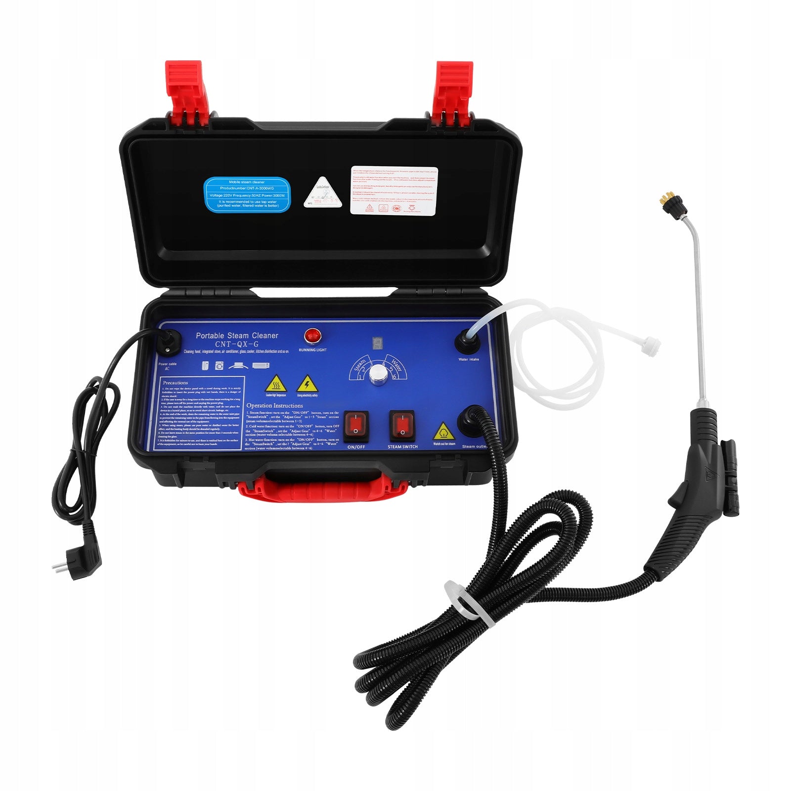 STEAM CLEANER 3000W 600KPA PRESSURE FOR KITCHEN/FURNITURE/FLOOR/CAR
