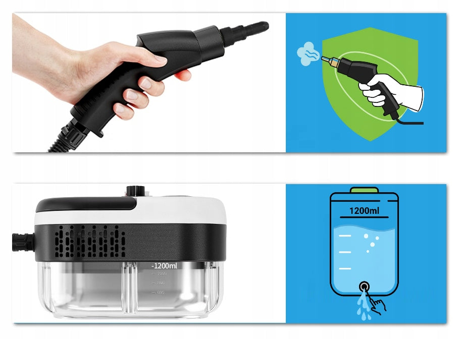 STEAM CLEANER FOR CAR WINDOWS UPHOLSTERY GROUT STEAMER PRESSURE MOP Manufacturer code MG1