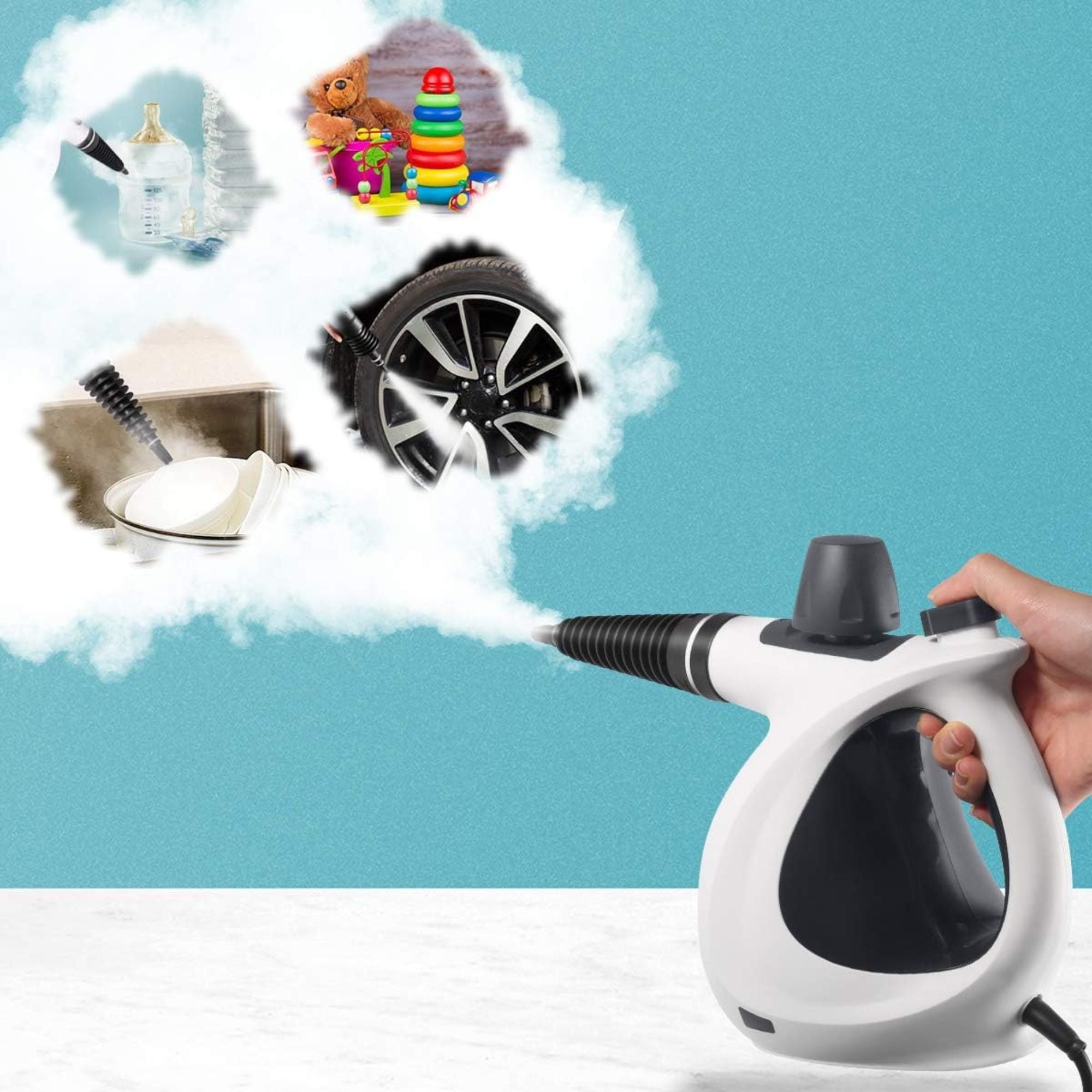 STEAM CLEANER FOR CLEANING AND DISINFECTION WITHOUT CHEMICALS Dominant color white