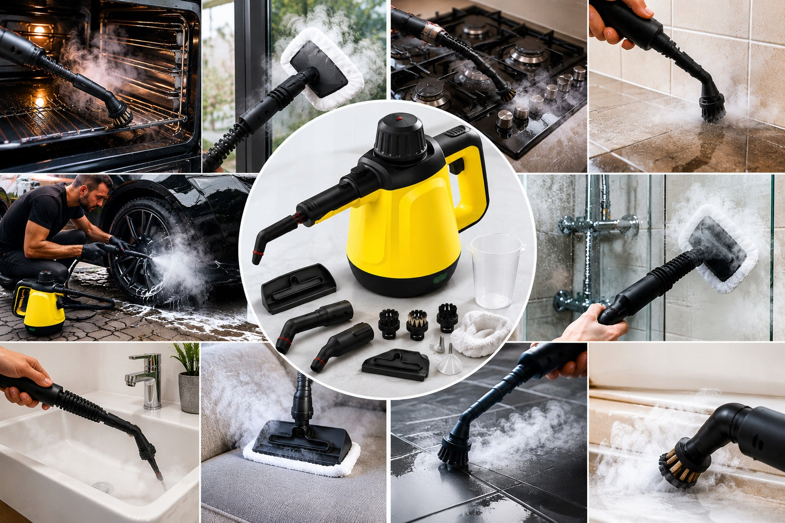 STEAM CLEANER GROUT WINDOW CLEANER MANUAL STEAMER 3,5 BAR 1200W Model HDR 8734