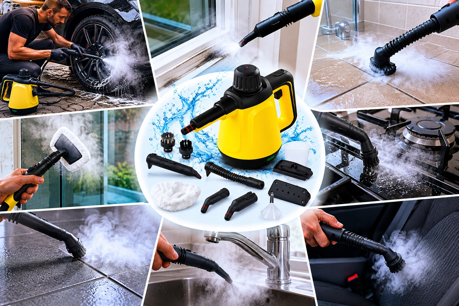 STEAM CLEANER GROUT WINDOW CLEANER MANUAL STEAMER 3,5 BAR 1200W Packaging status original