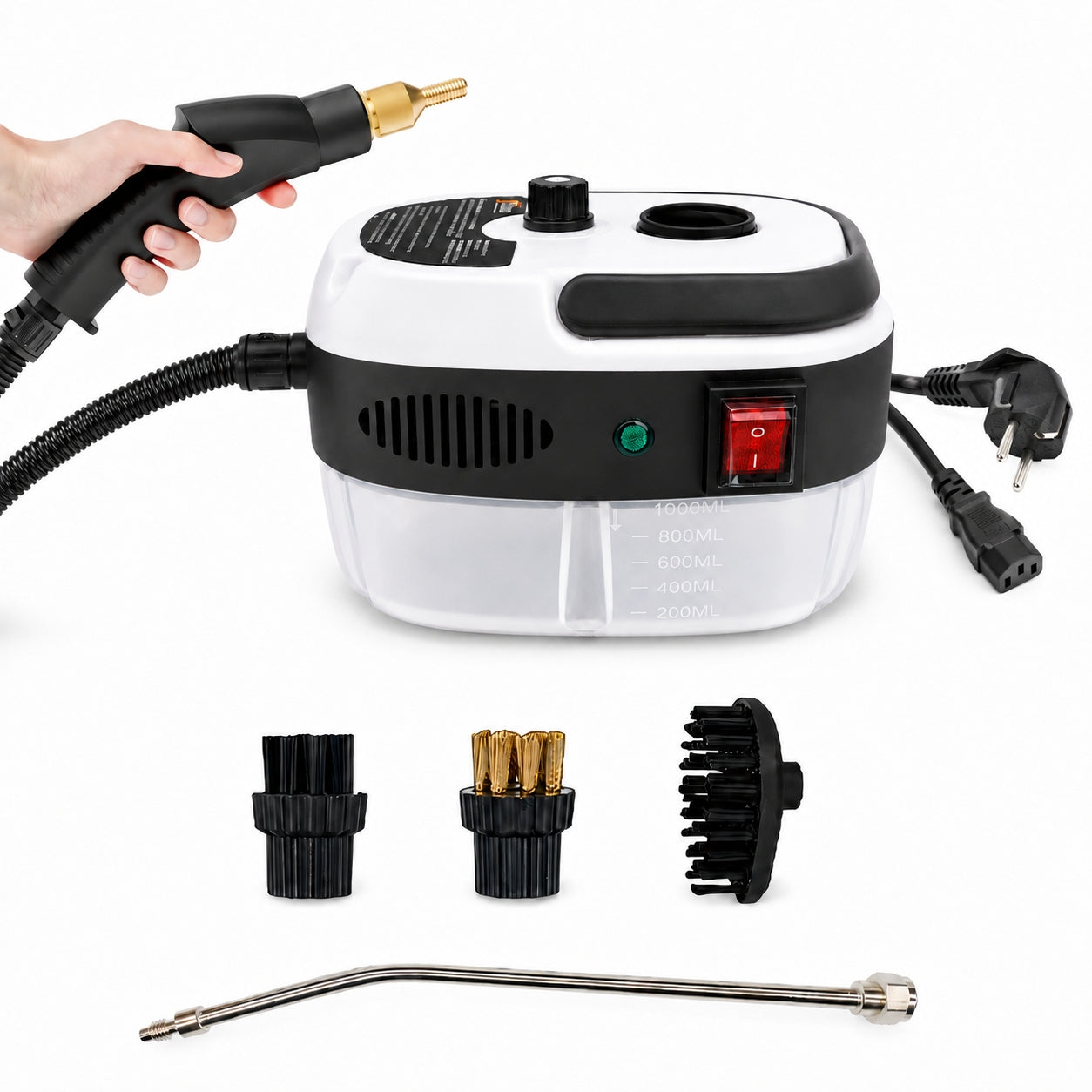 STEAM CLEANER INfloo 2500W 6DEGREES STEAM 1.2L FOR KITCHEN BATHROOM WINDOW FLOORS Packaging status original