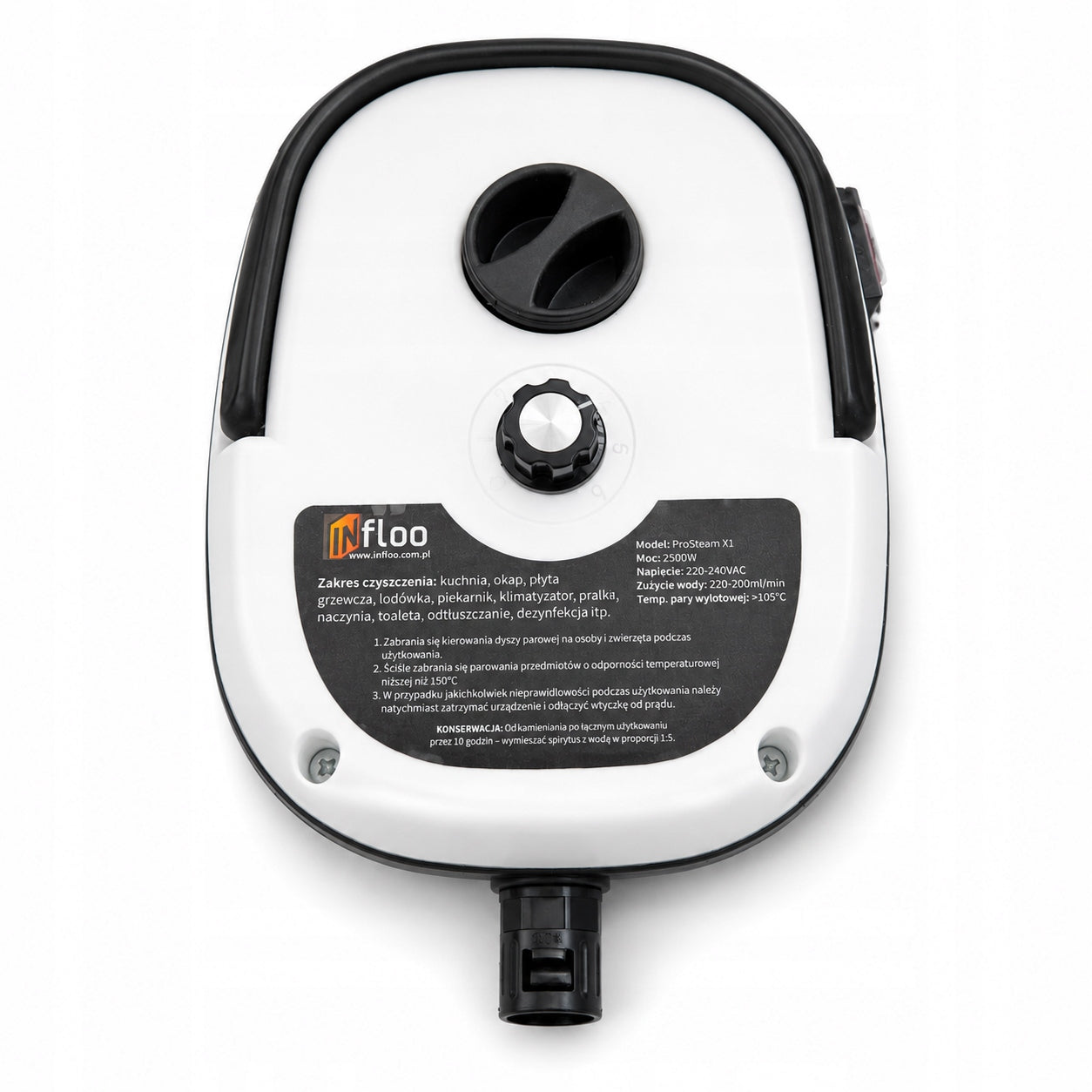 STEAM CLEANER INfloo 2500W 6DEGREES STEAM 1.2L FOR KITCHEN BATHROOM WINDOW FLOORS Power 2500 W