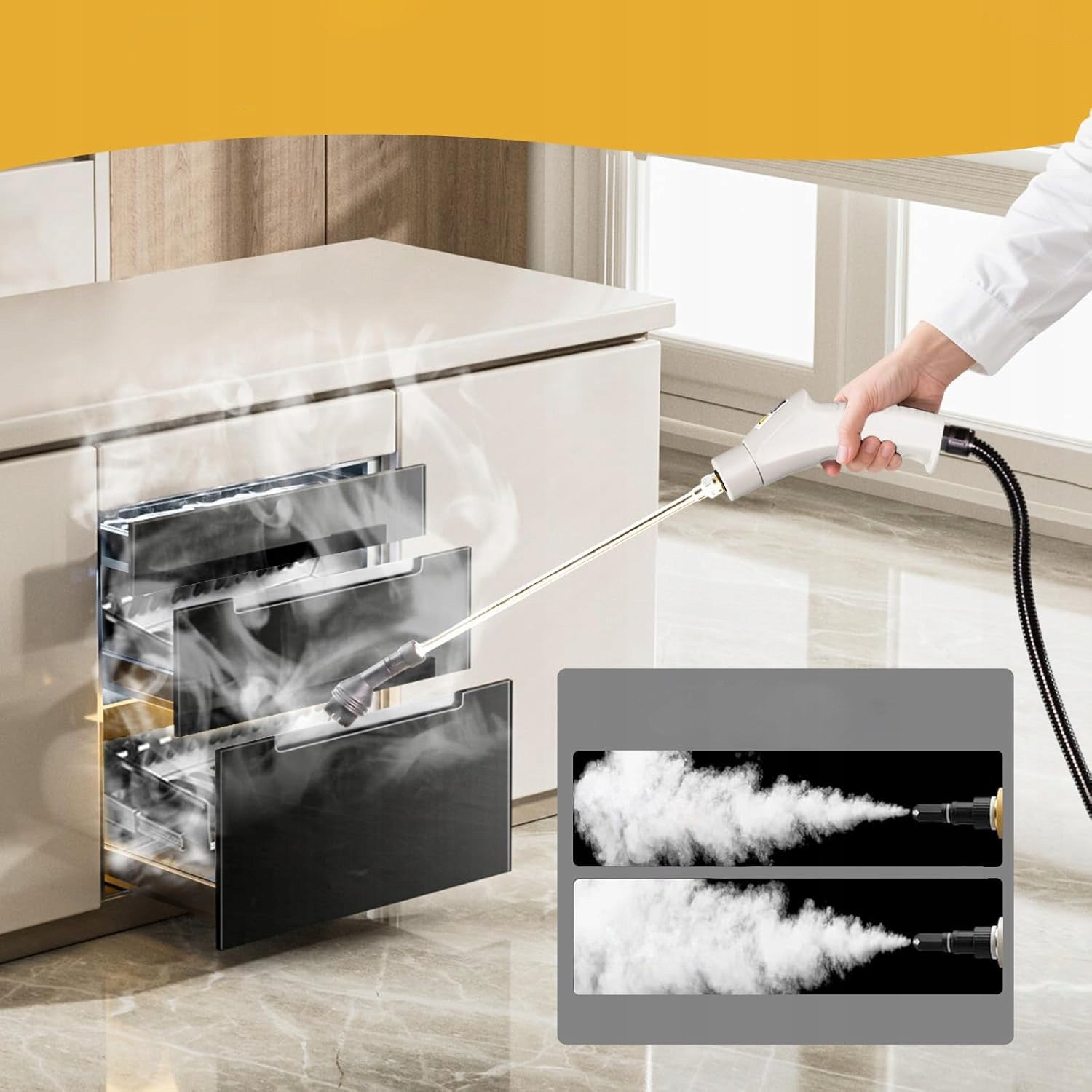 STEAM CLEANER MULTIFUNCTION 6-LEVEL ADJUSTMENT 3BAR 1100ML 2500W Maximum steam pressure 3 bar