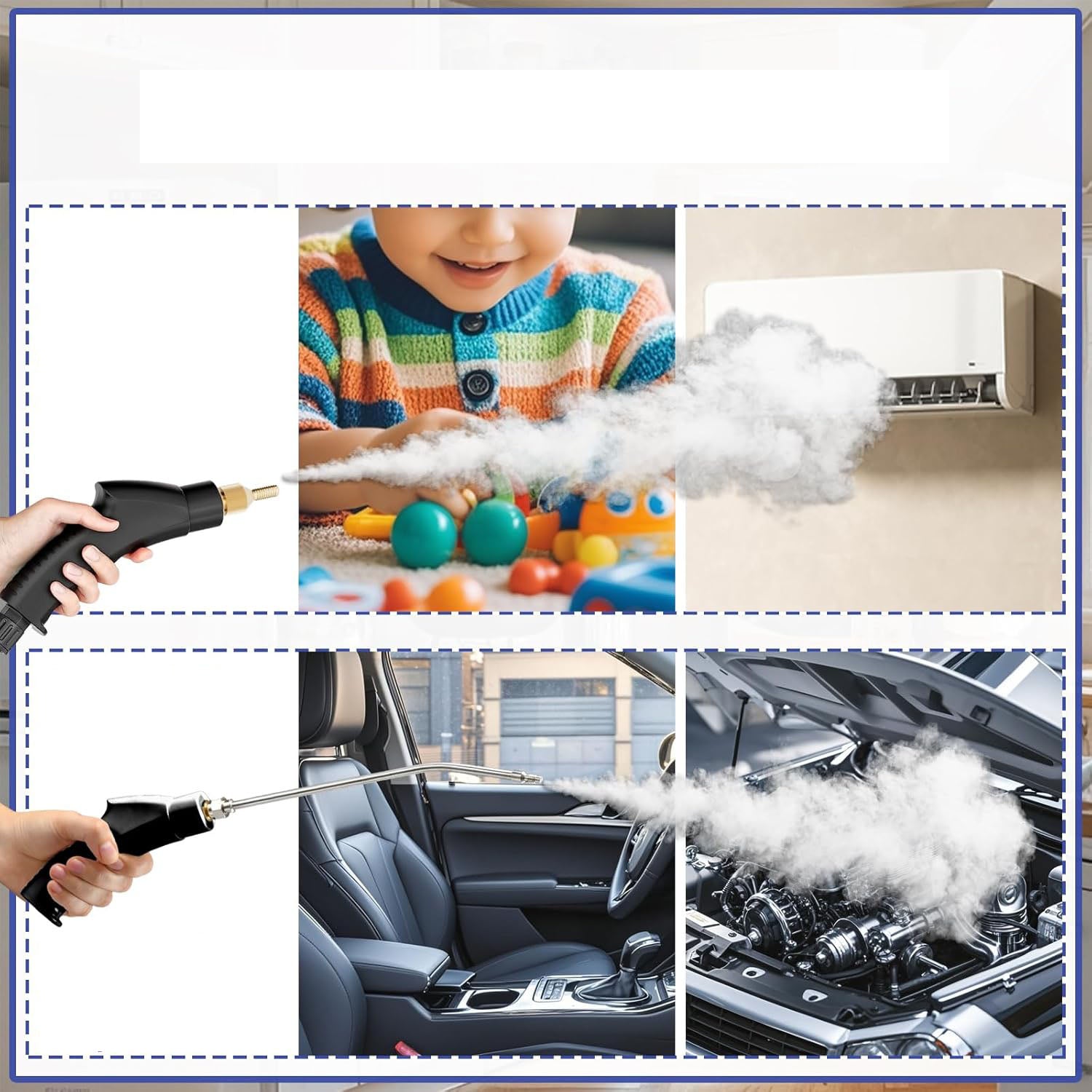 STEAM CLEANER, MULTIFUNCTIONAL STEAM CLEANER FOR HOUSEHOLD KITCHEN Dominant color white