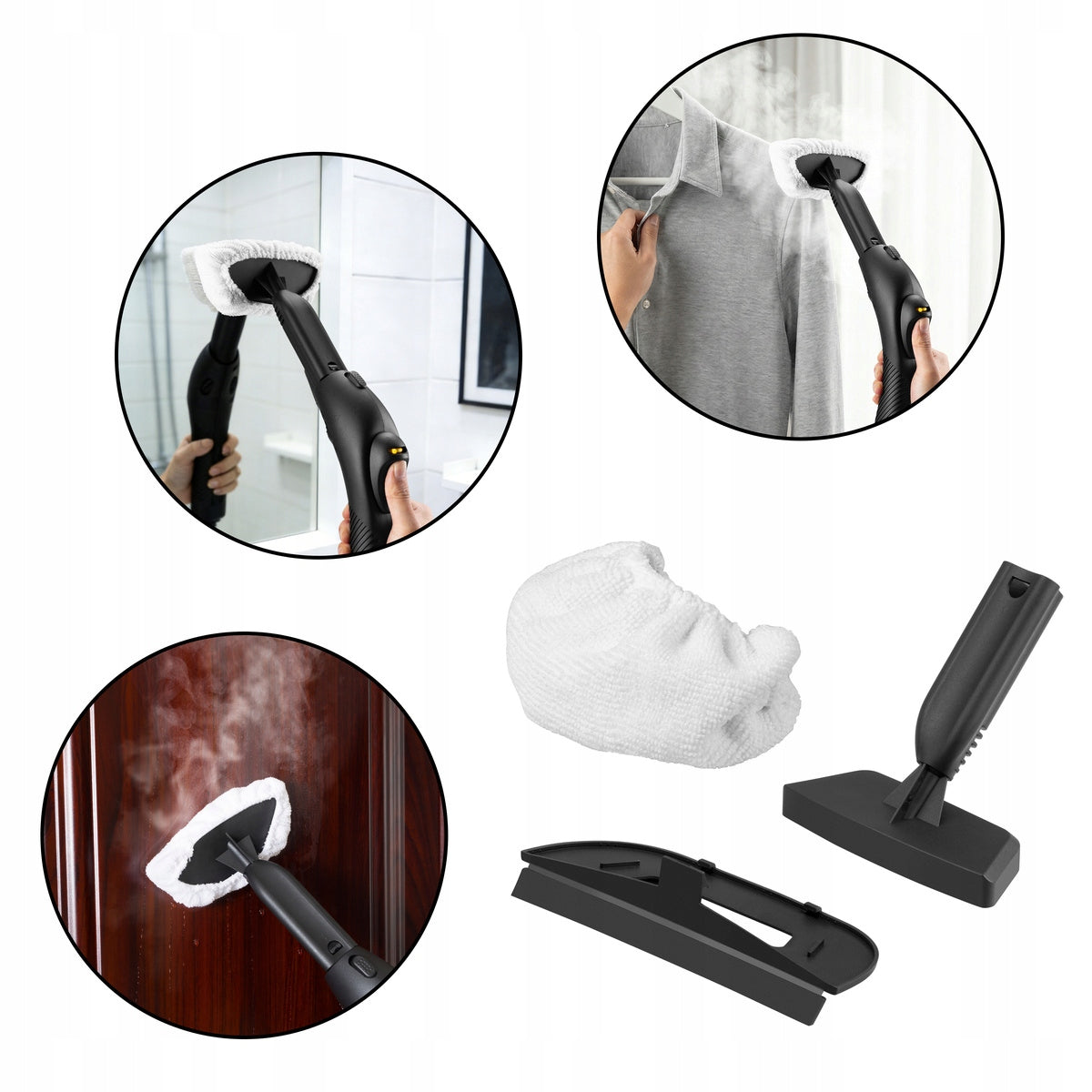STEAM CLEANER POWERFUL STEAM CLEANER STEAM MOP SET ACCESSORIES 2000W CLEANER 1,5L Maximum steam pressure 4 bar