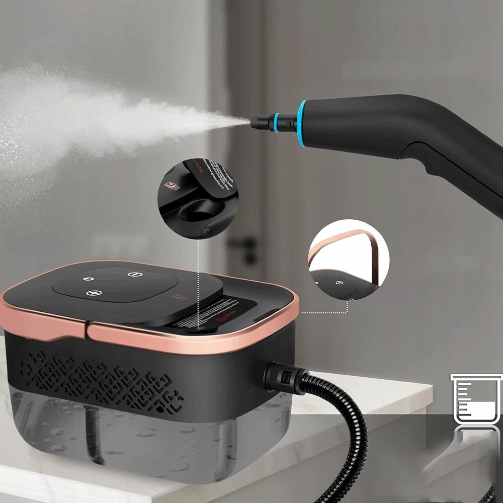 STEAM CLEANER STEAM CLEANING KIT 9IN1 STEAMER FOR HOME AND CAR Dominant color black