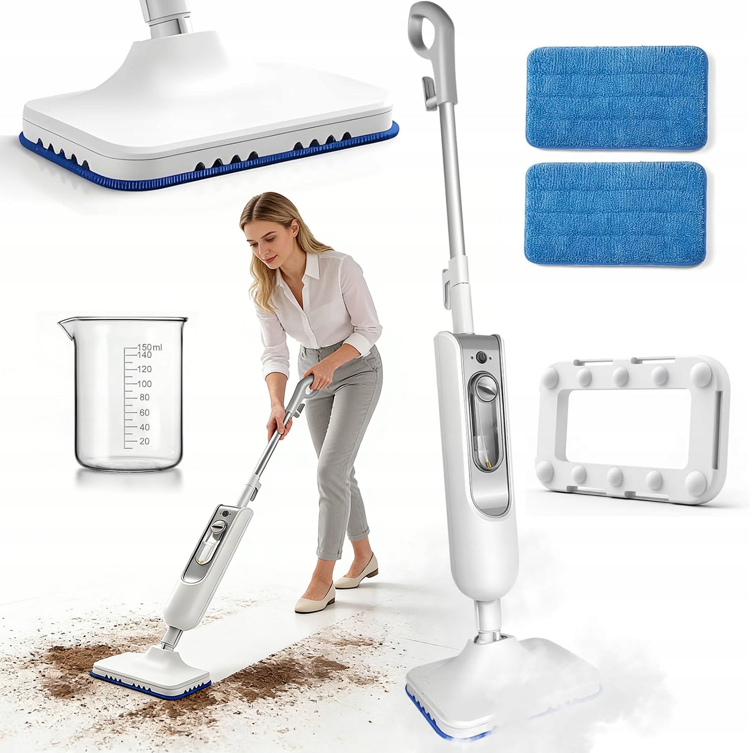 STEAM CLEANER STEAM FLOW 24-32G/MIN EFFICIENT CLEANING OF THE WHOLE HOUSE