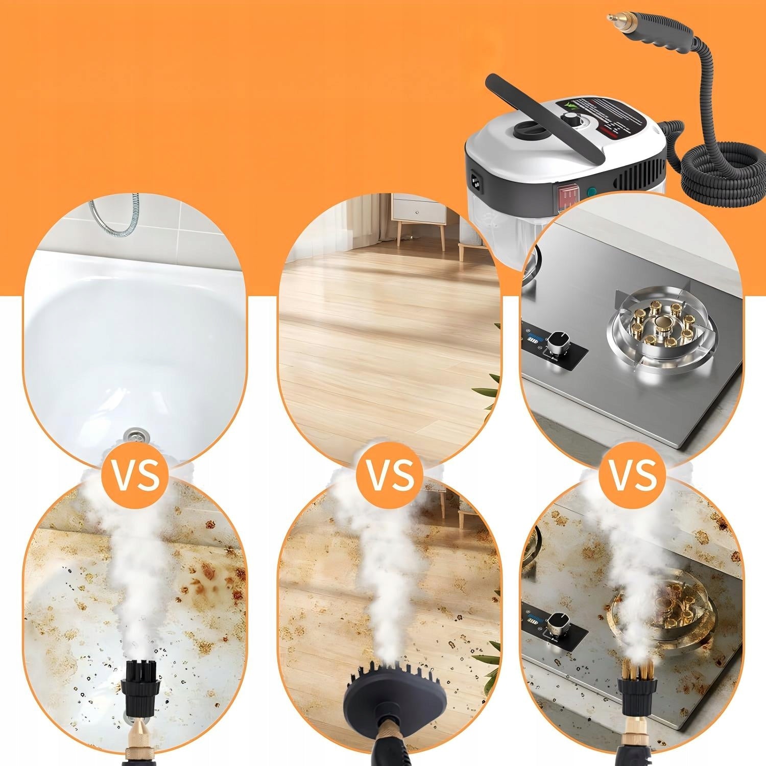STEAM CLEANER STEAM MOP STEAMER STRONG 2500W SET FOR WINDOW GROUT TRAY Manufacturer code All-in-OneMart 001