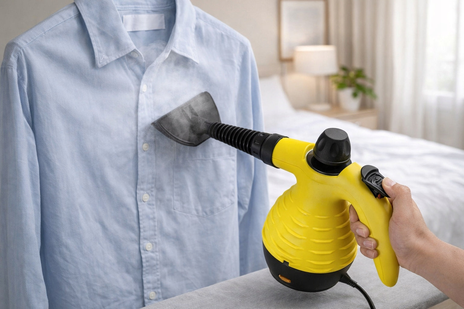 STEAM CLEANER STEAMER 1000W PRESSURE STEAM CLEANER 3,5 BAR NOZZLE SET Dominant color yellow/gold