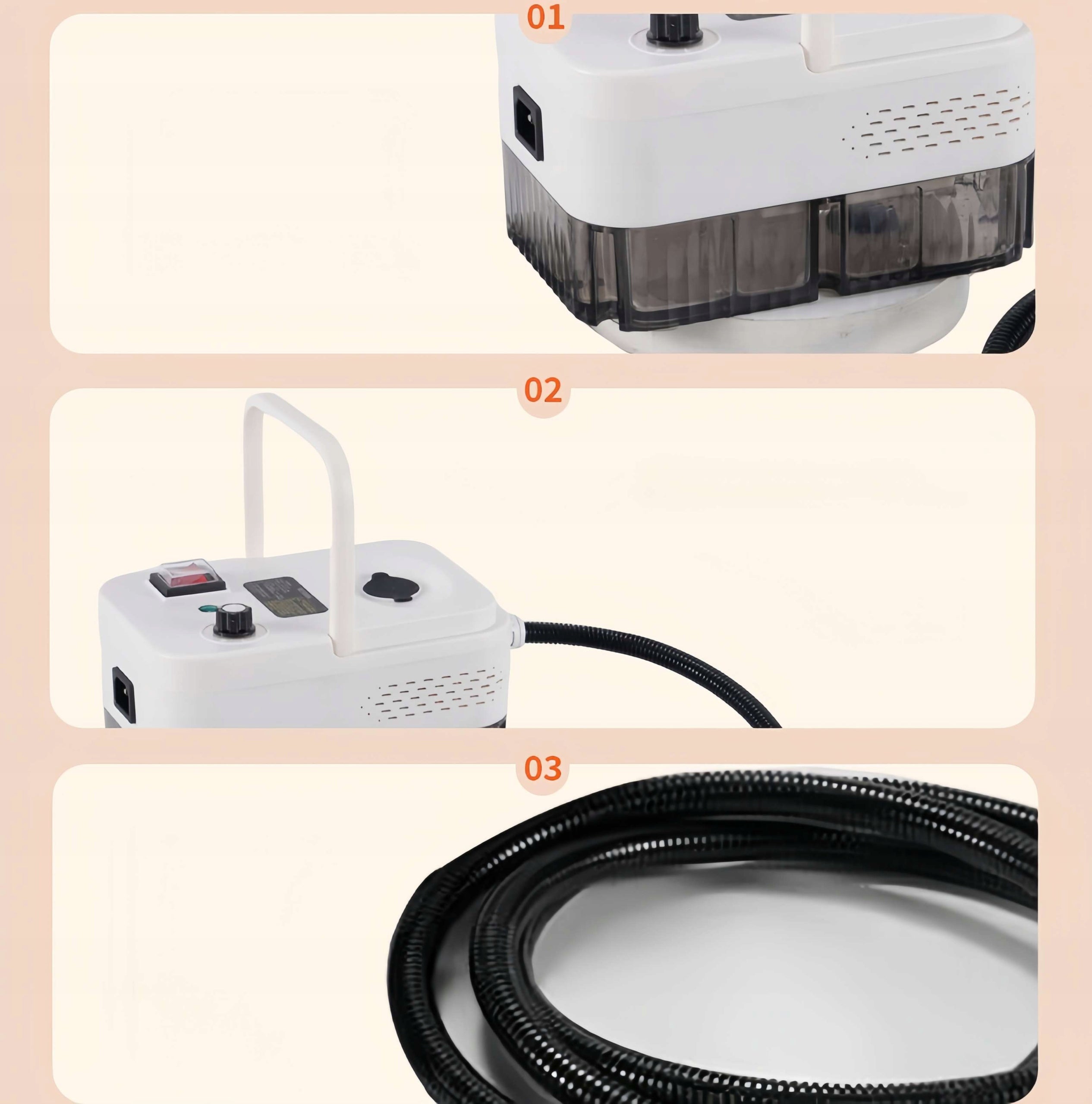 STEAM CLEANER WINDOW CLEANER STEAMER 1.5M STEAM HOSE+1000ML 1500W 3BAR Model 7q-45