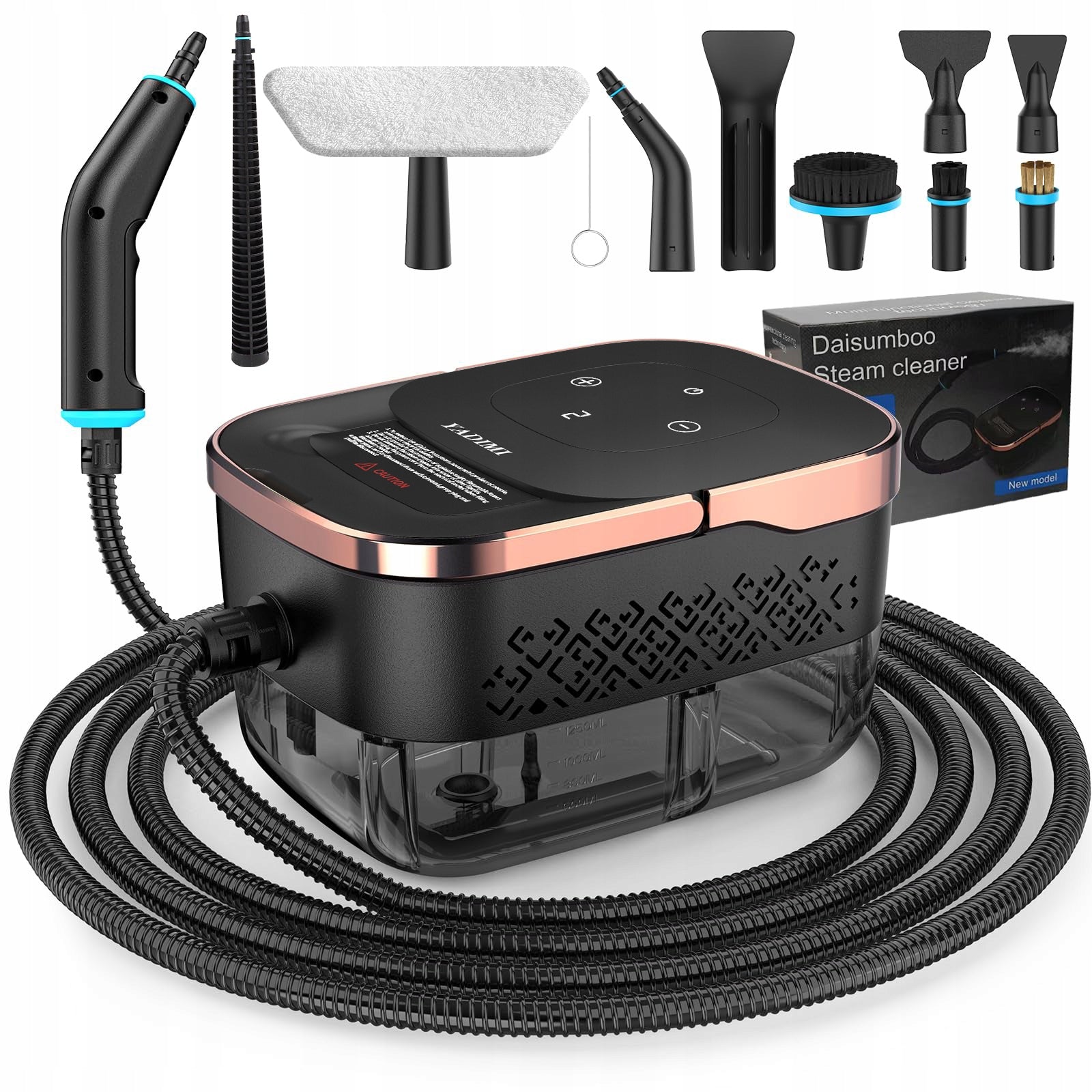 STEAM CLEANER WINDOW CLEANER STEAMER 1250ML 4BAR + 2M STEAM HOSE