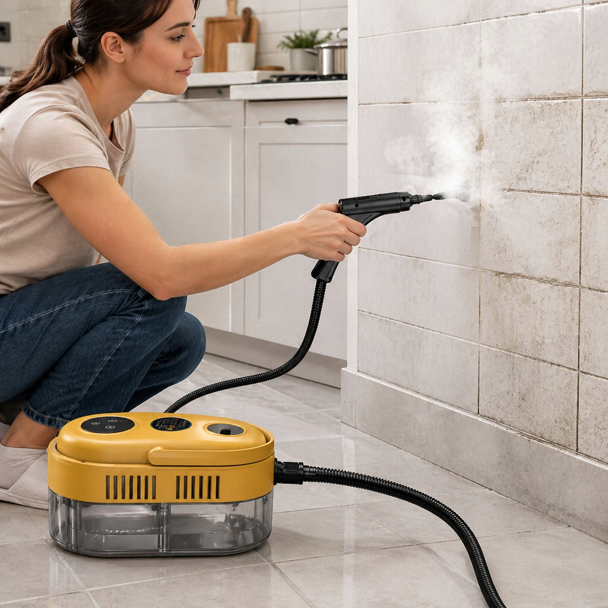 STEAM CLEANER WINDOW CLEANER STEAMER 2M STEAM HOSE+1200ML 3BAR 6 DEGREES Power 2500 W