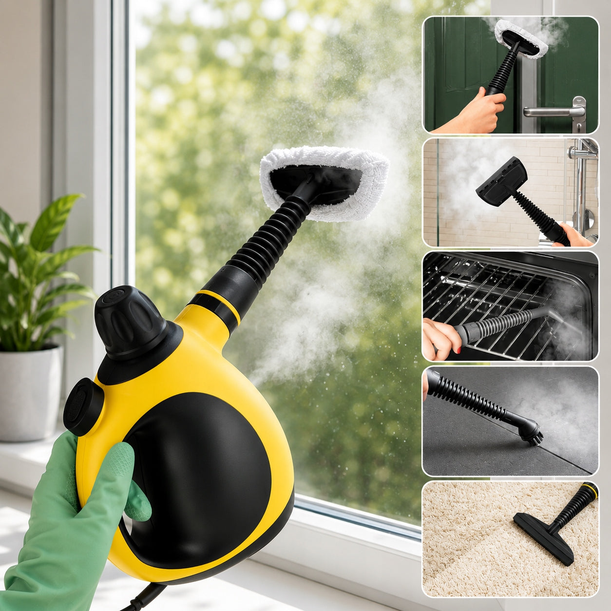 STEAM CLEANER Window Cleaner STEAMER 1000W Manual Washer 3 Bars Set Brand no brand