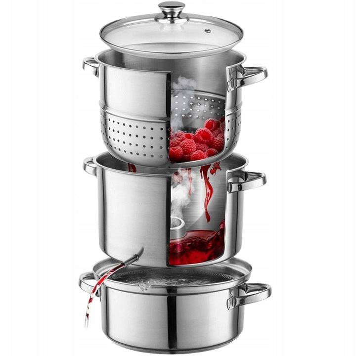 STEAM JUICER 5in1 JUICE COOKING POT SET AND MORE 8l XXL Manufacturer code Sokownik parowy do robienia soków 8l