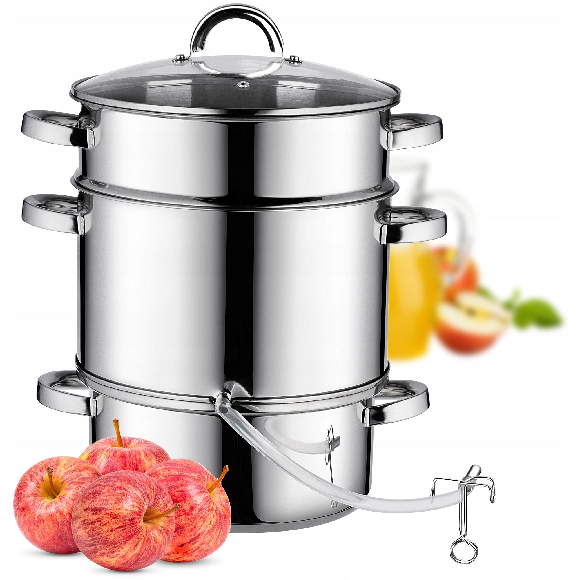 STEAM JUICER 8L FOR GAS INDUCTION STAINLESS STEEL POT 3in1 FOR FRUIT JUICES
