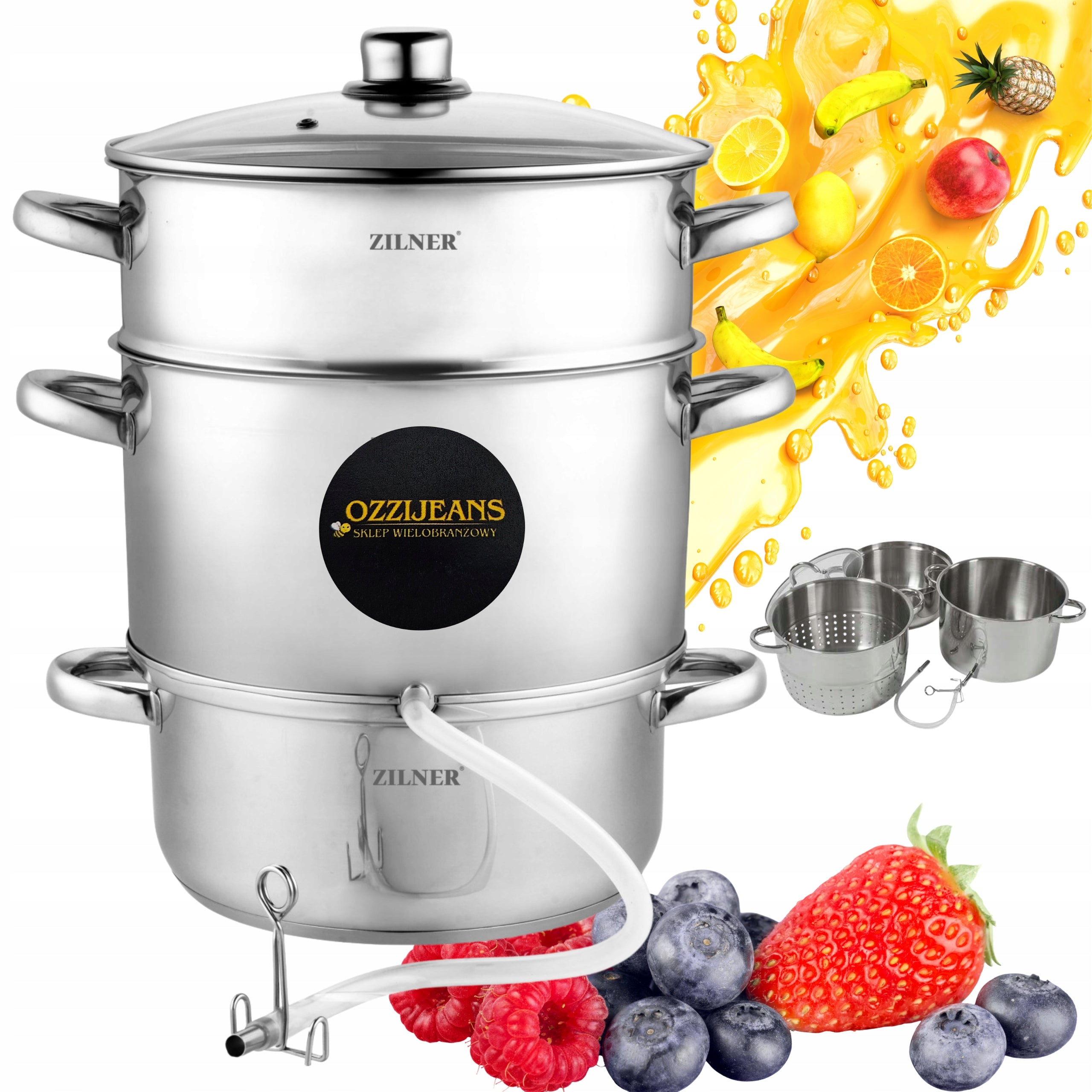 STEAM JUICER 8L STAINLESS STEEL POT FOR INDUCTION GAS FRUIT VEGETABLES JUICE