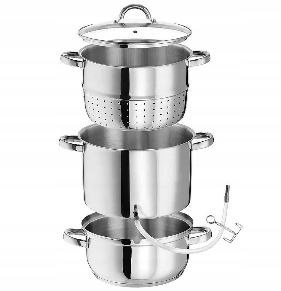 STEAM JUICER JUICE POT 8L STAINLESS STEEL INDUCTION GAS CERAMIC Manufacturer code 0832 SOKOWNIK PAROWY NA INDUKCJĘ 8,0L