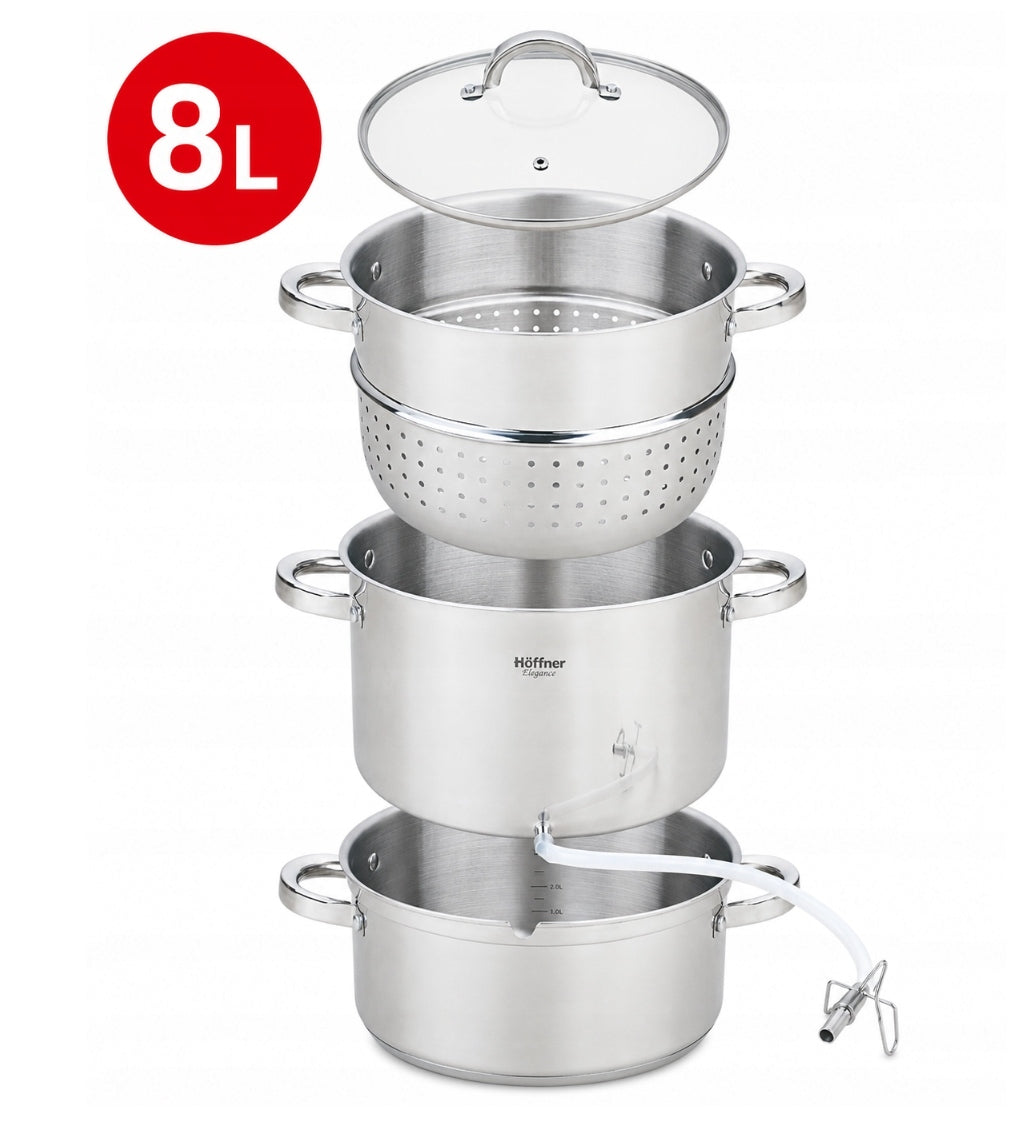 STEAM JUICER JUICE POT 8L STAINLESS STEEL INDUCTION GAS CERAMIC Manufacturer code sokownik
