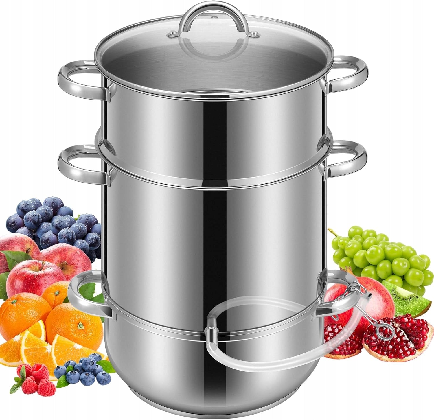 STEAM JUICER JUICE POT 8L STAINLESS STEEL INDUCTION GAS CERAMIC