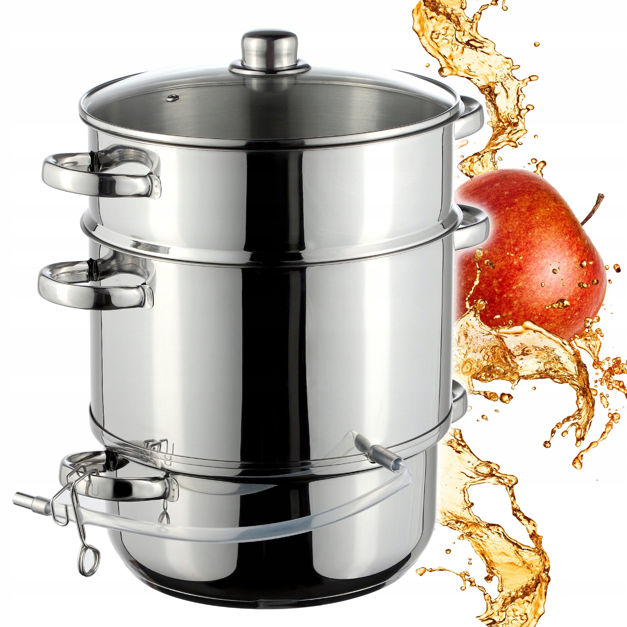 STEAM JUICER LARGE 8L STEEL INDUCTION GAS JUICE POT 3in1 STAINLESS