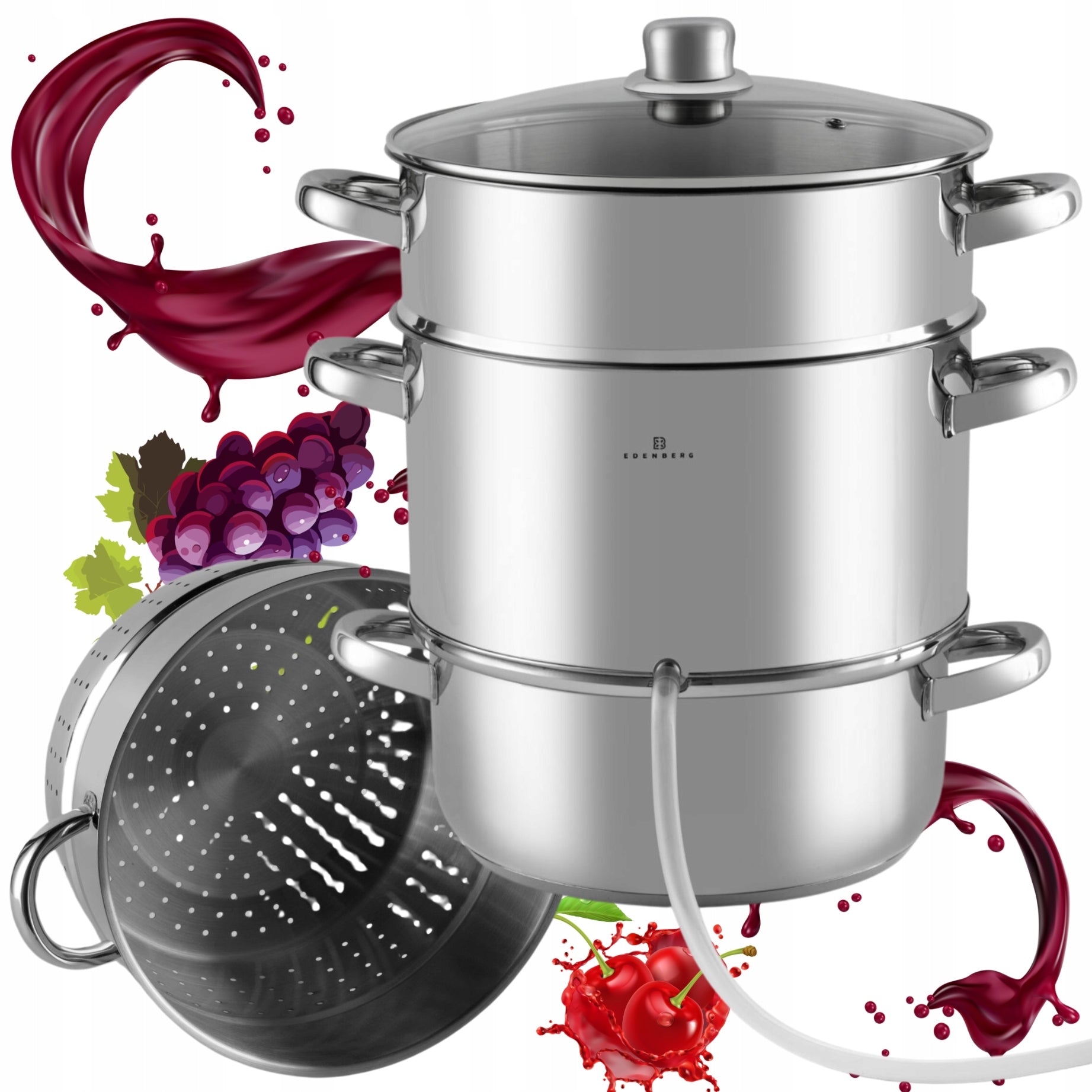 STEAM JUICER STAINLESS STEEL 5L INDUCTION GAS CERAMIC BPA FREE POT