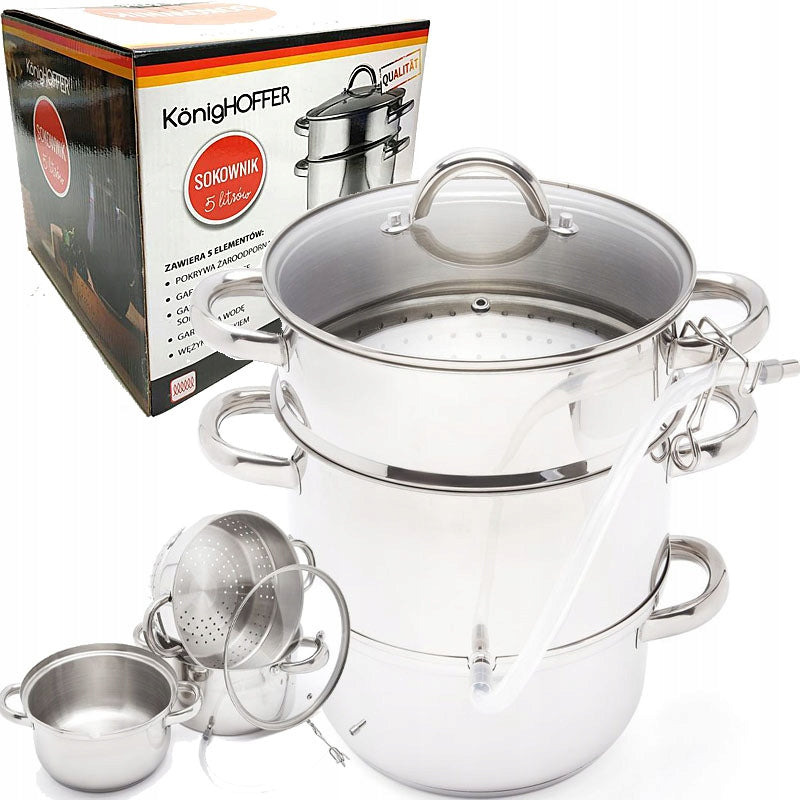 STEAM JUICER STAINLESS STEEL 5l FOR INDUCTION GAS