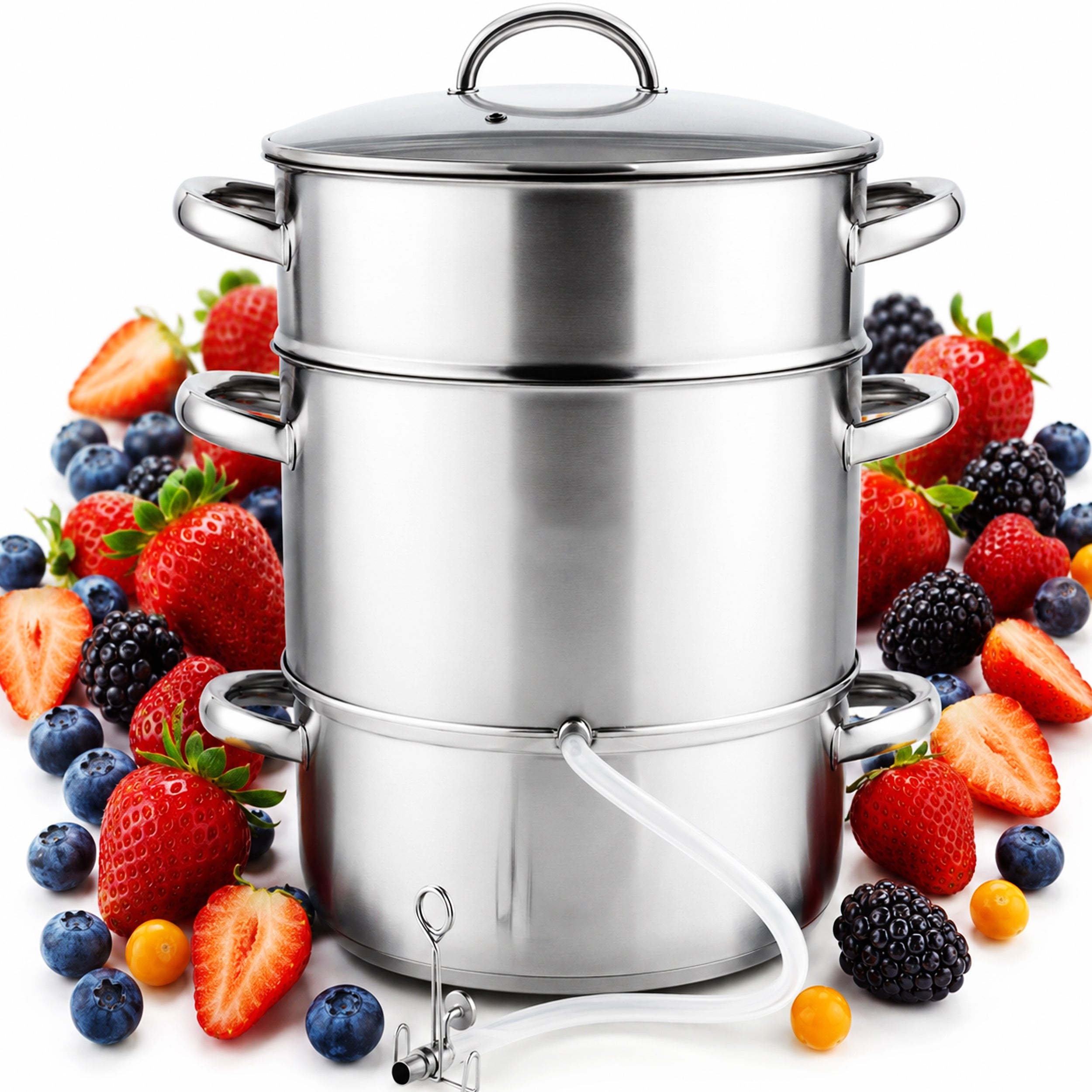 STEAM JUICER STAINLESS STEEL 8L FOR INDUCTION GAS POT FOR JUICE MAKING