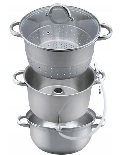 STEAM JUICER USEFUL IN ANY KITCHEN STAINLESS STEEL + FUNNEL 8 L