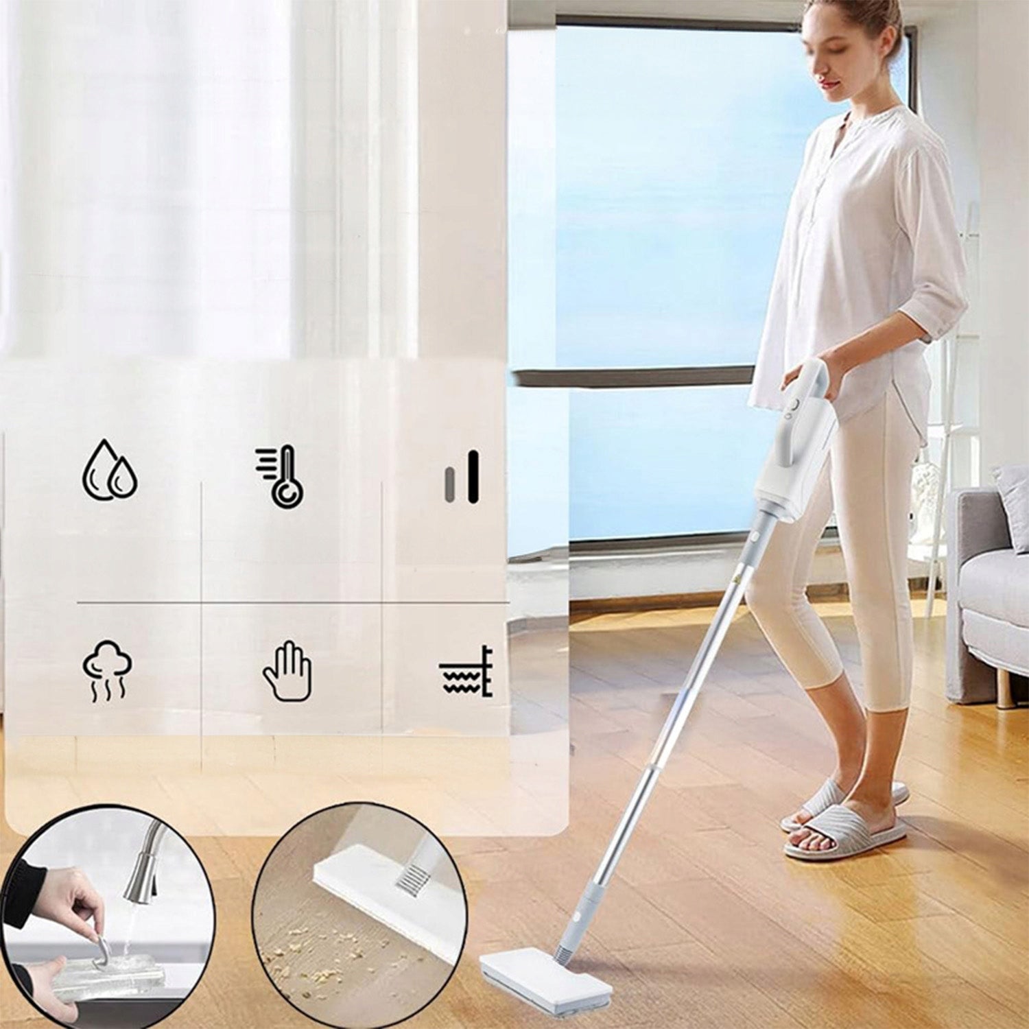STEAM MOP PLUS ELECTRIC FOR CLEANING FLOORS, CARPETS 350 ML Power 450 W