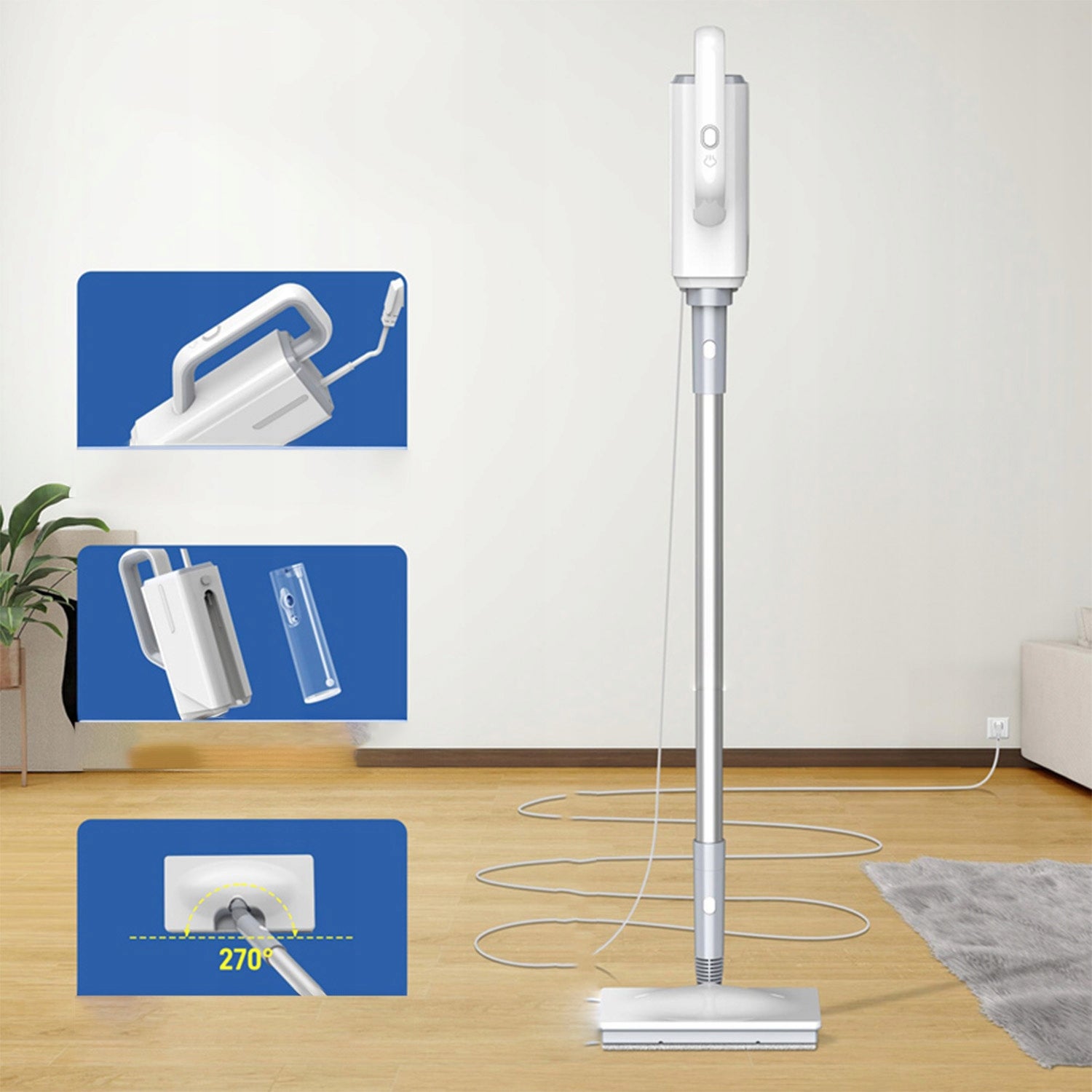 STEAM MOP PLUS ELECTRIC FOR CLEANING FLOORS, CARPETS 350 ML Type steam washer