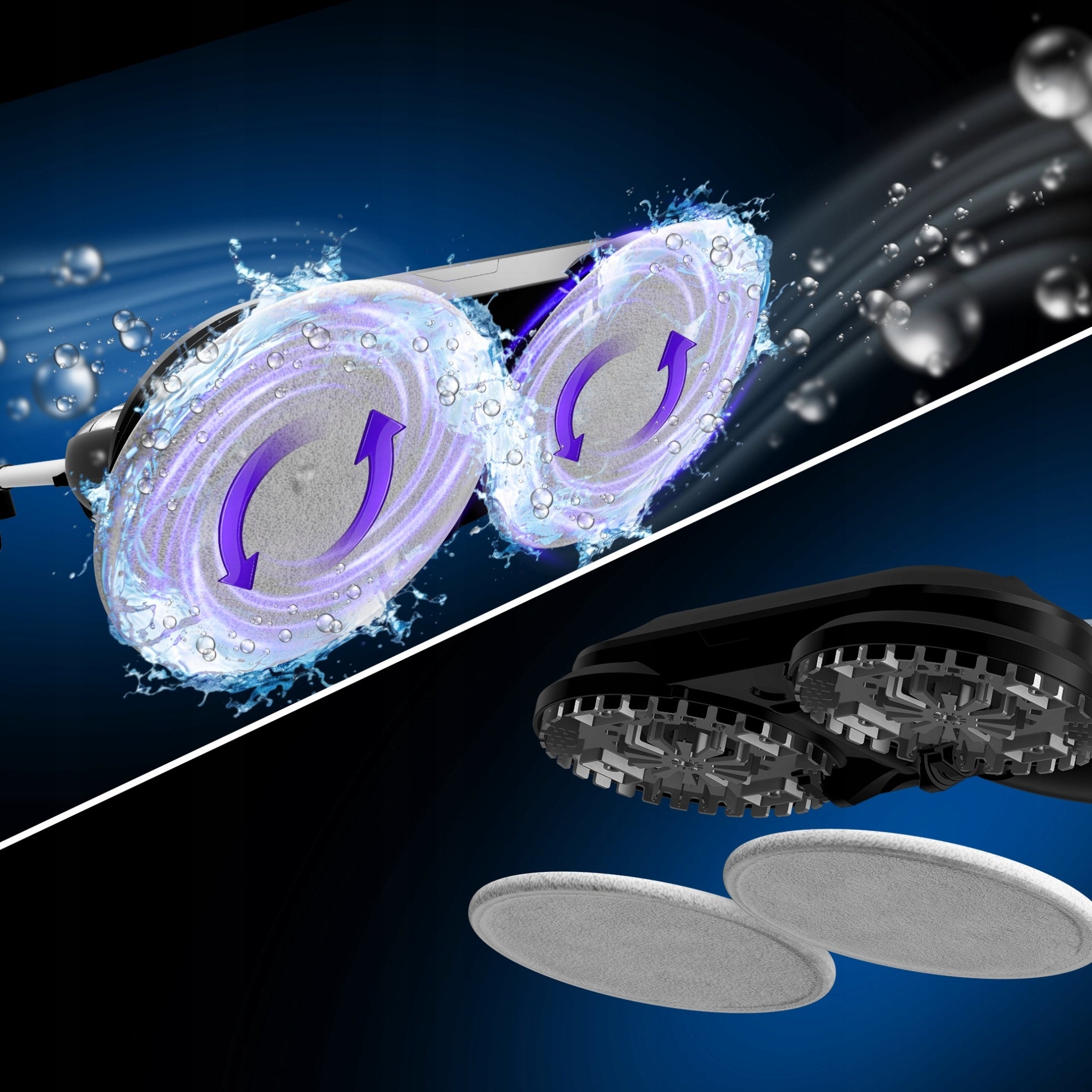 STEAM MOP ROTARY STEAM CLEANER 1200W 110°C MICROFIBER WASH PADS Type steam mop