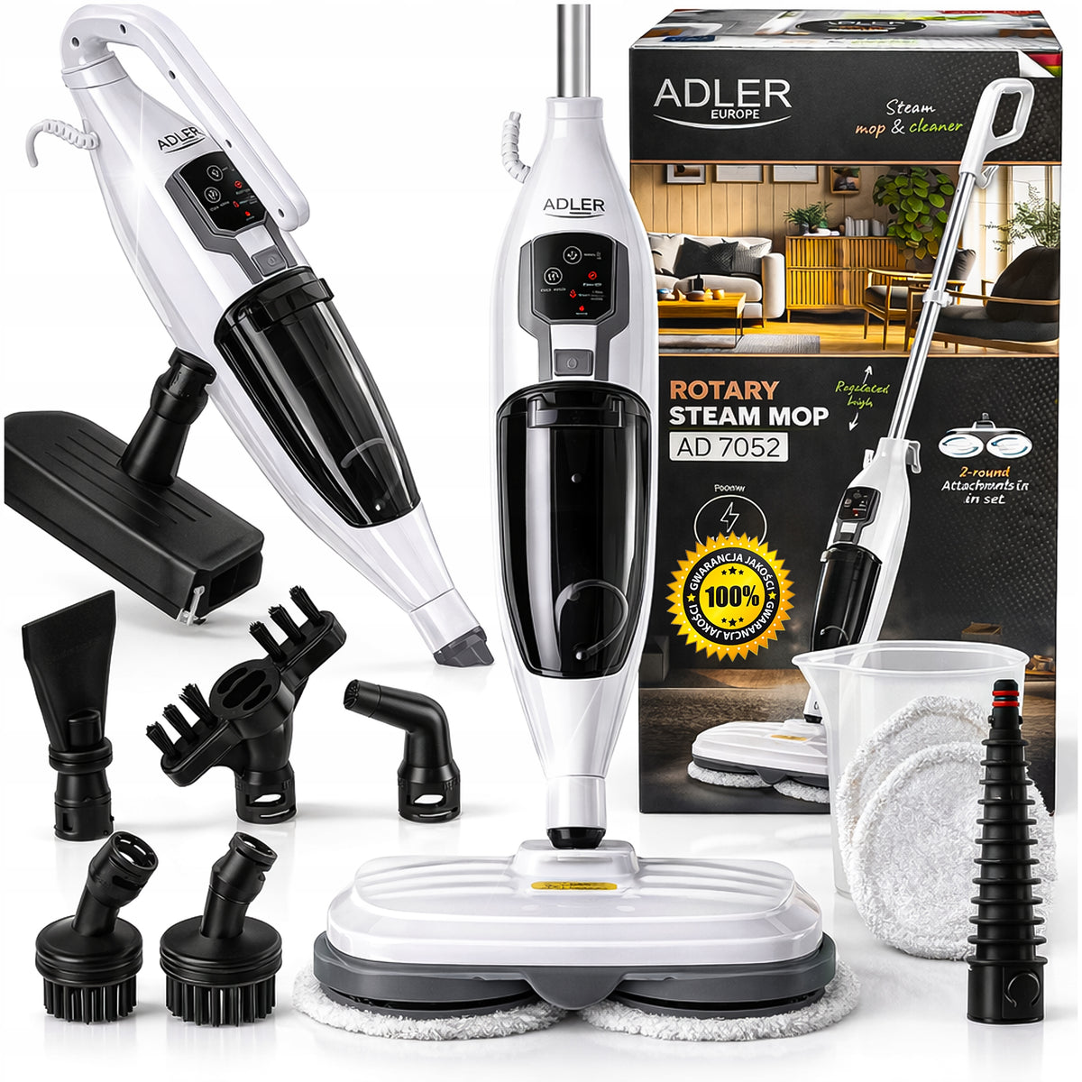 STEAM MOP STEAM CLEANER ROTARY ELECTRIC STEAMER WINDOW CLEANER XXL